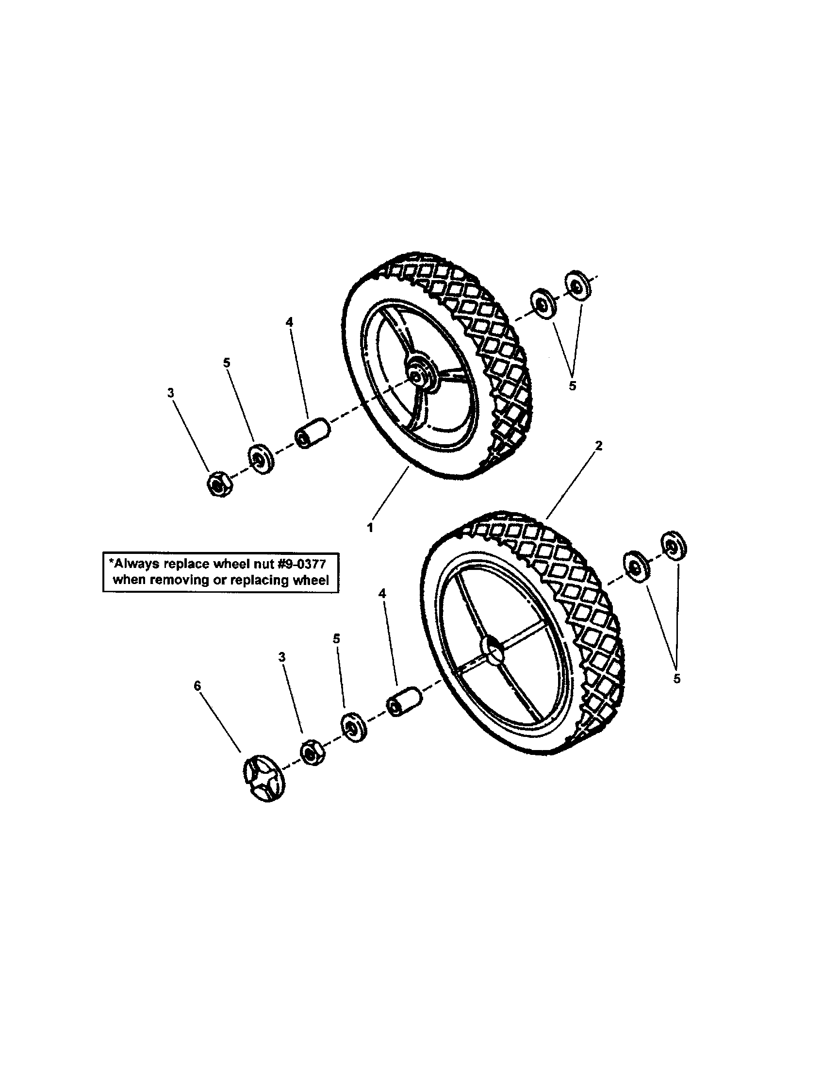 Snapper EMRP216517B front wheels diagram
