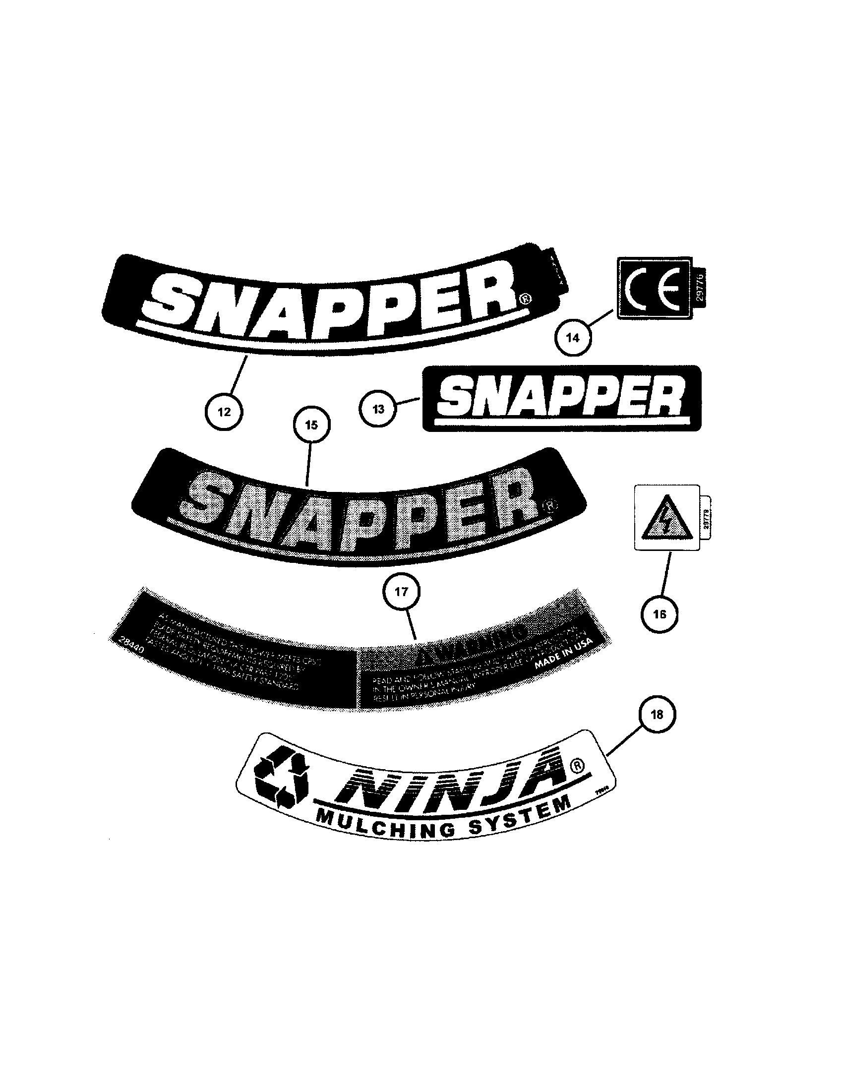 Snapper EMRP216517B decals diagram
