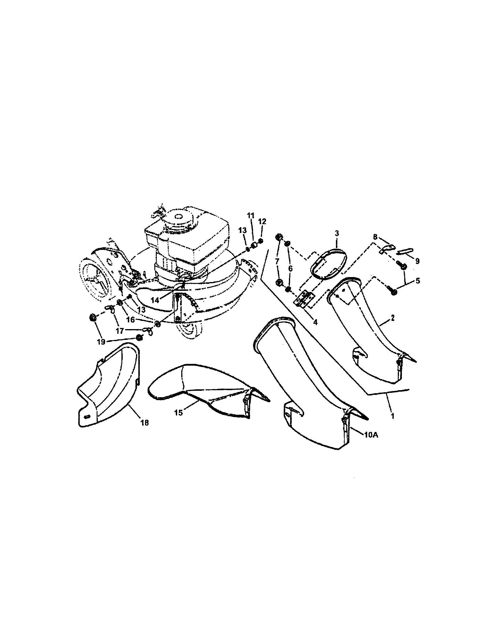 Snapper EMRP216517B side chute, adapter diagram