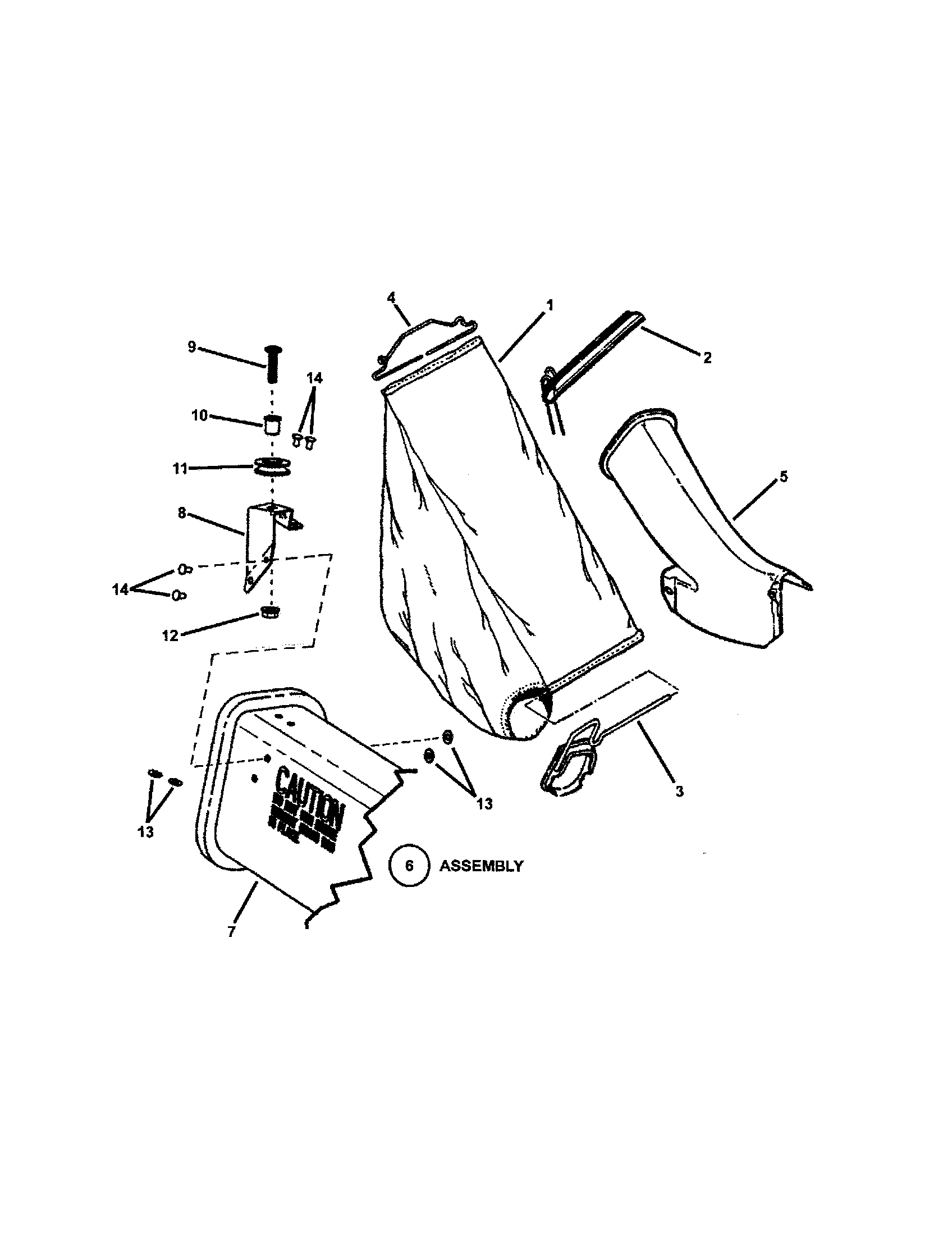 Snapper EMRP216517B grass bag accessory diagram