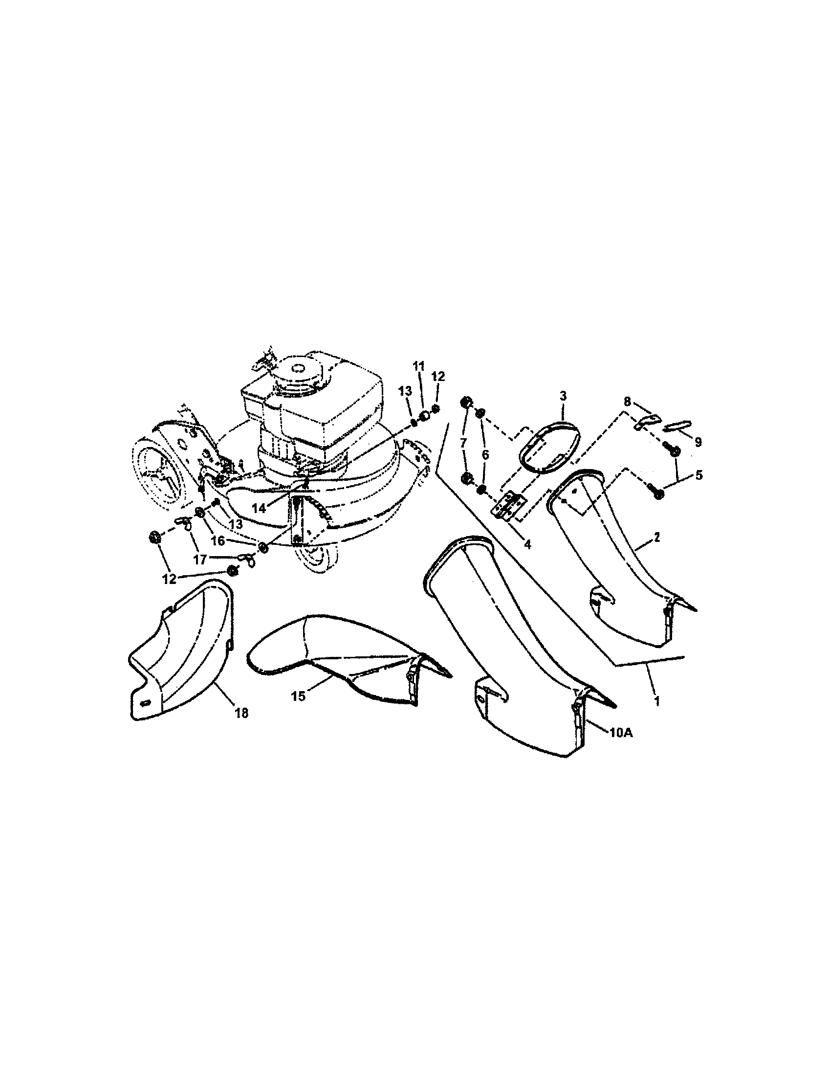 Snapper MRP216518B side chute, adapter diagram