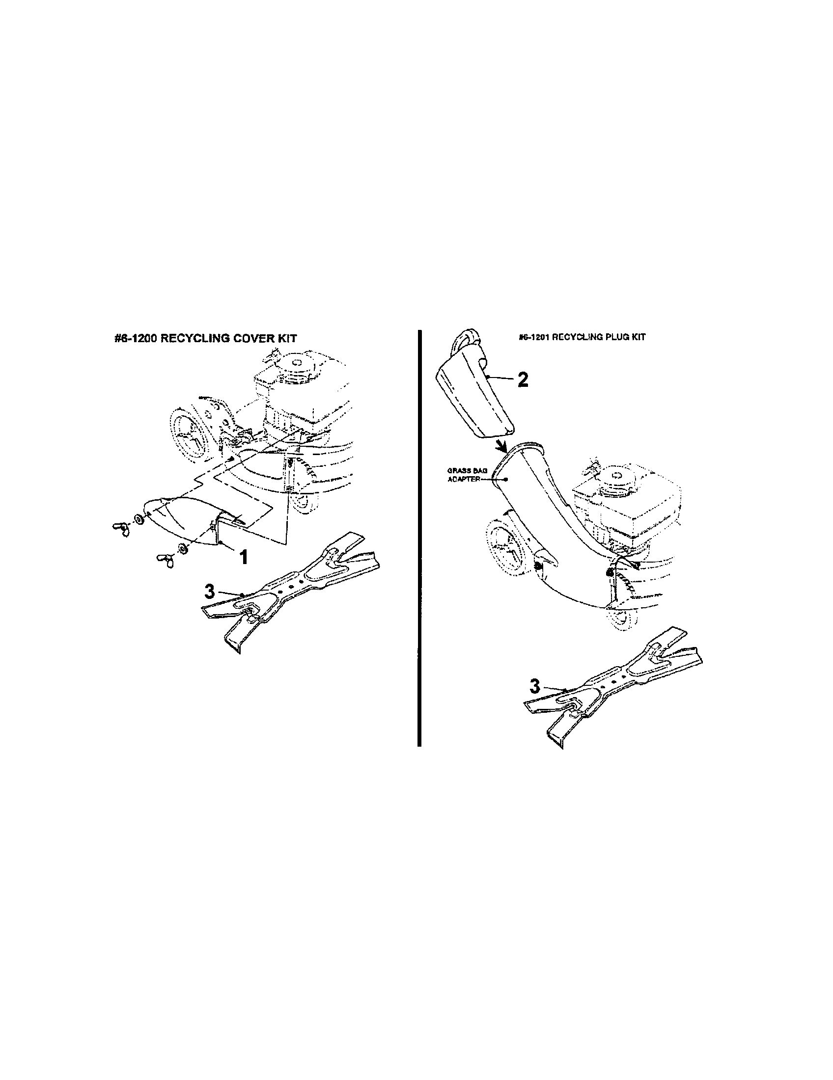 Snapper MRP216518B recycling kits accessory diagram