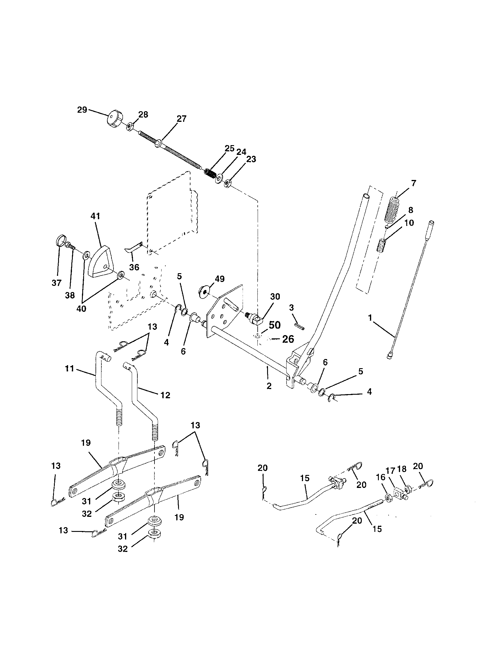Craftsman 917258680 mower lift diagram