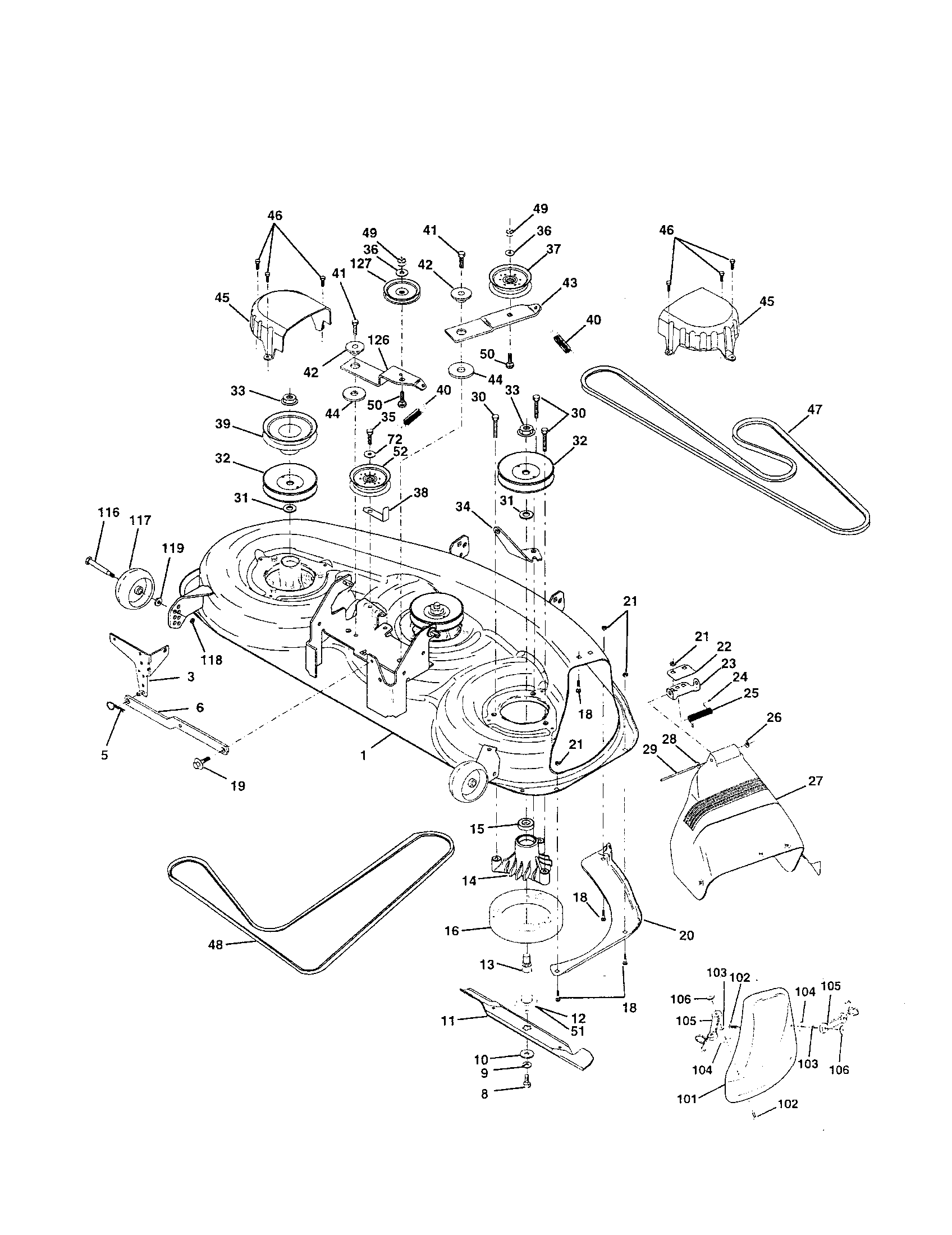Craftsman 917258680 mower deck diagram