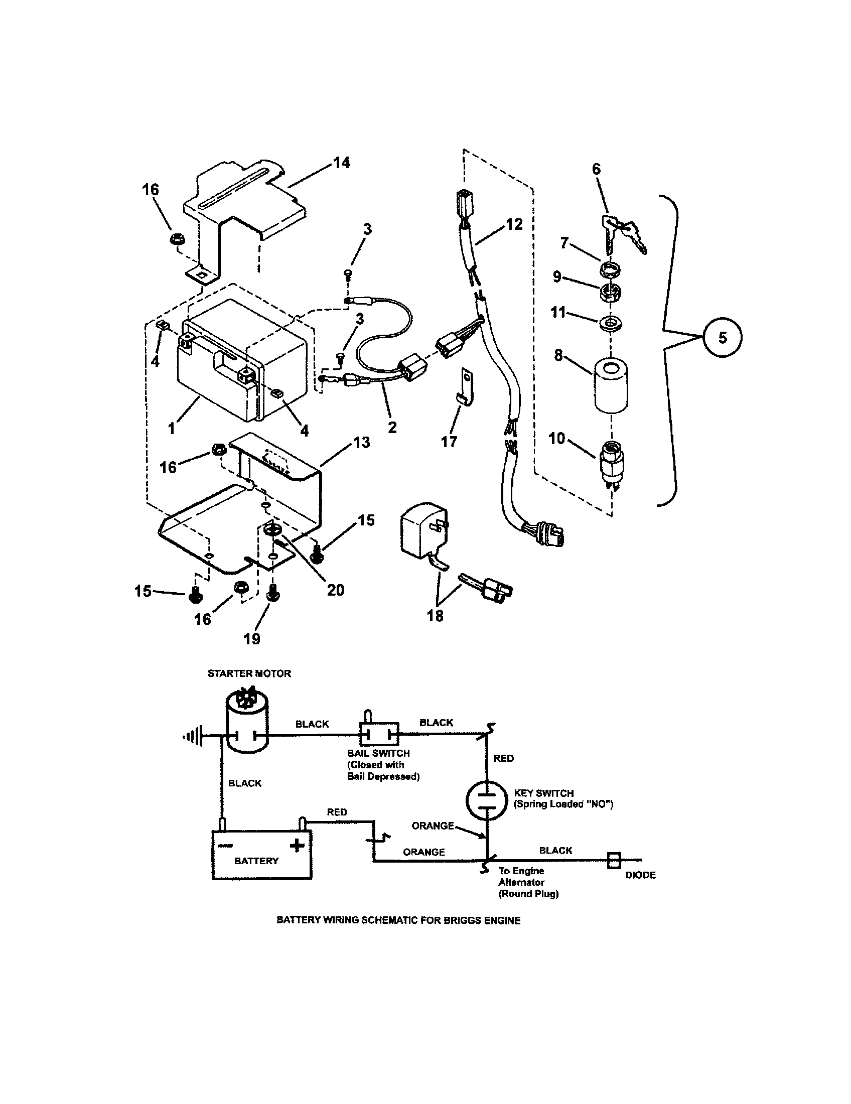Snapper 2167519B (7800174) electric start components diagram