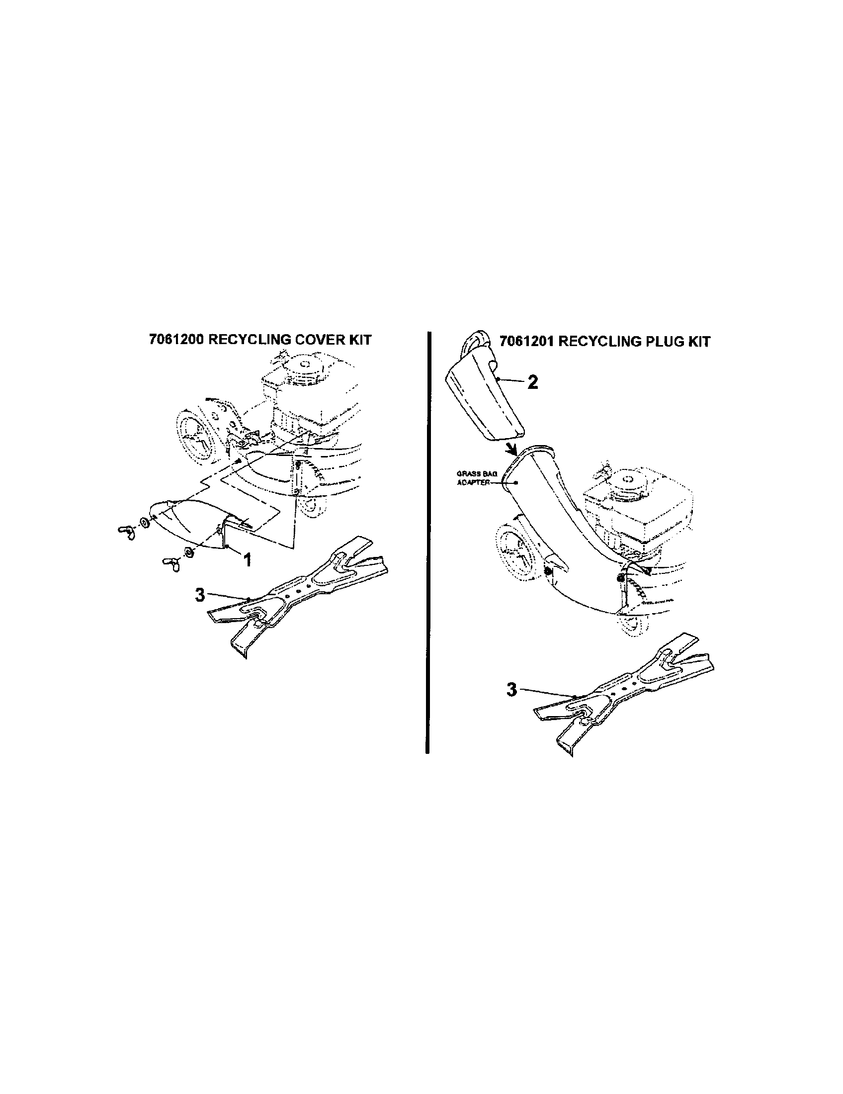Snapper 2167519B (7800174) recycling kits accessory diagram