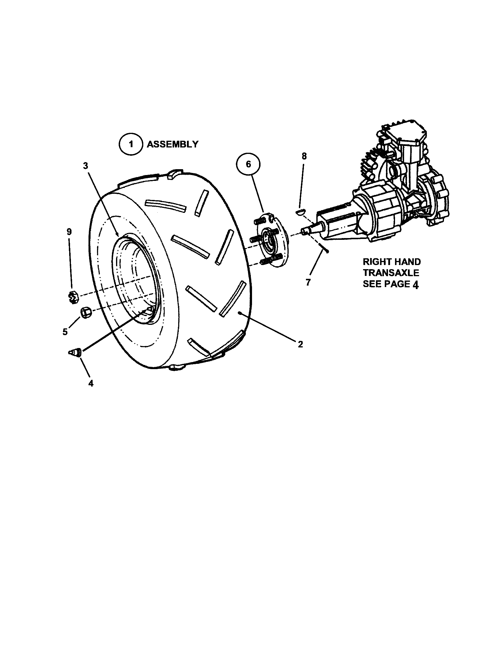 Snapper ZF5201M drive tire/wheel diagram