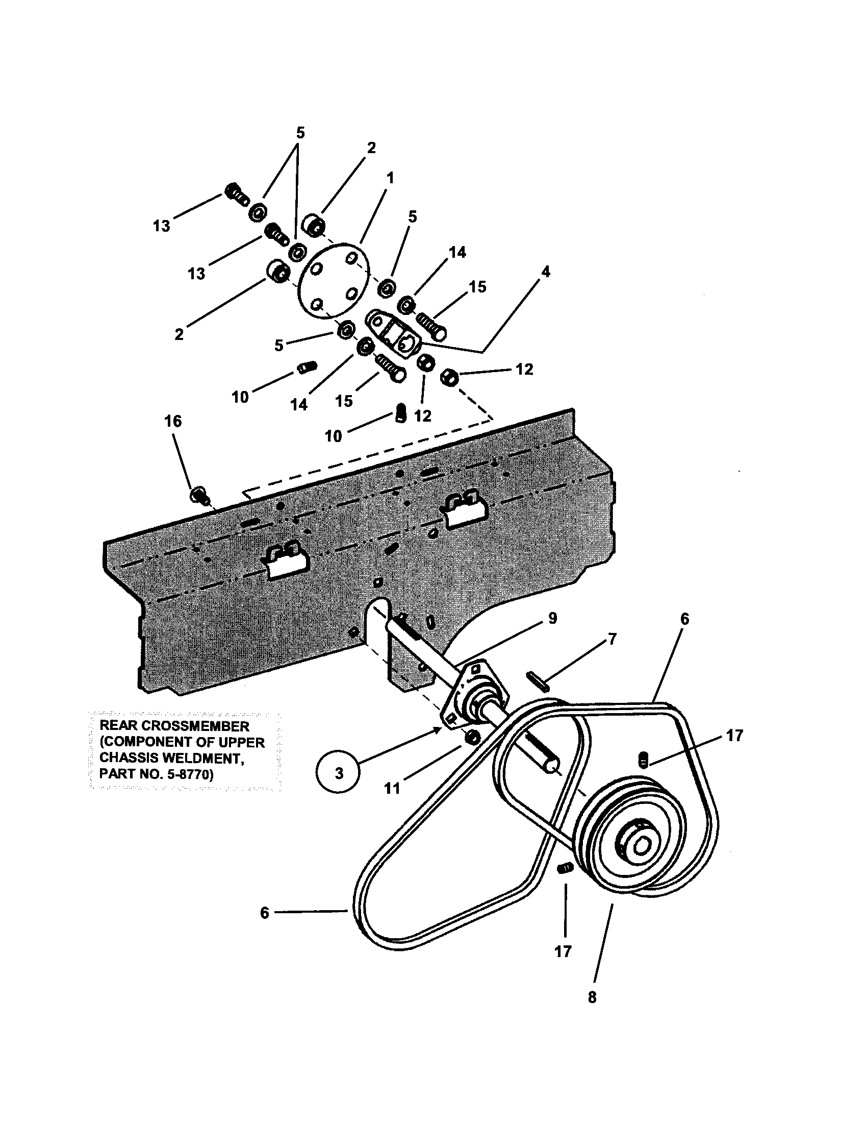 Snapper ZF5201M upper drive shaft diagram