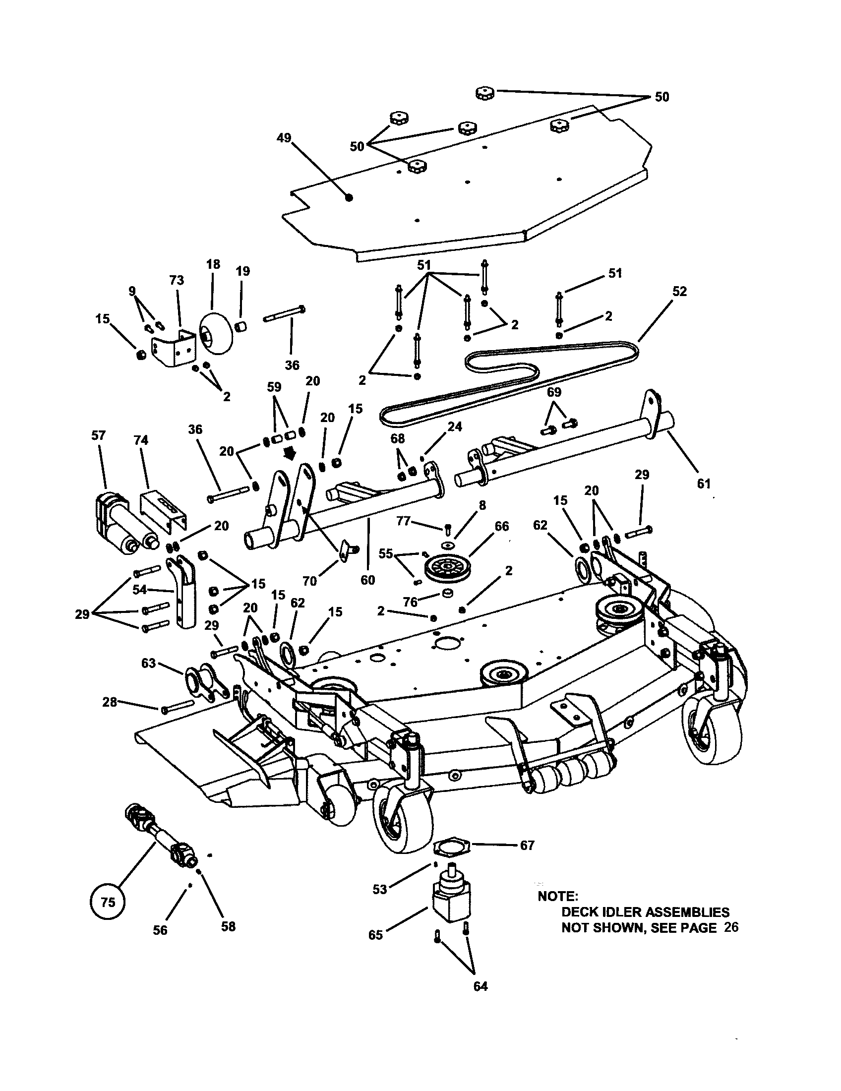 Snapper ZF5201M 52" mower deck pg 2 diagram