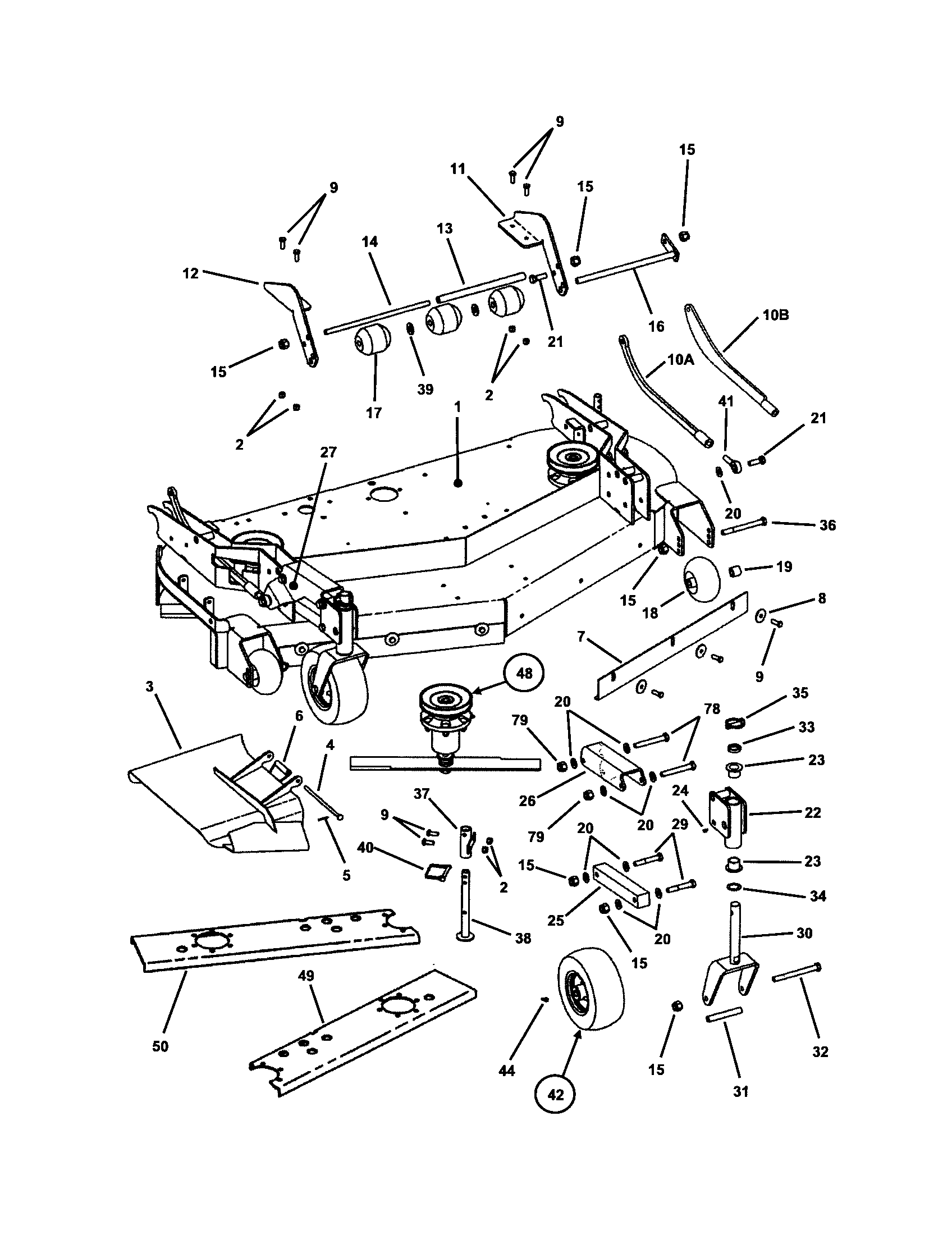 Snapper ZF5201M 61" mower deck pg 1 diagram