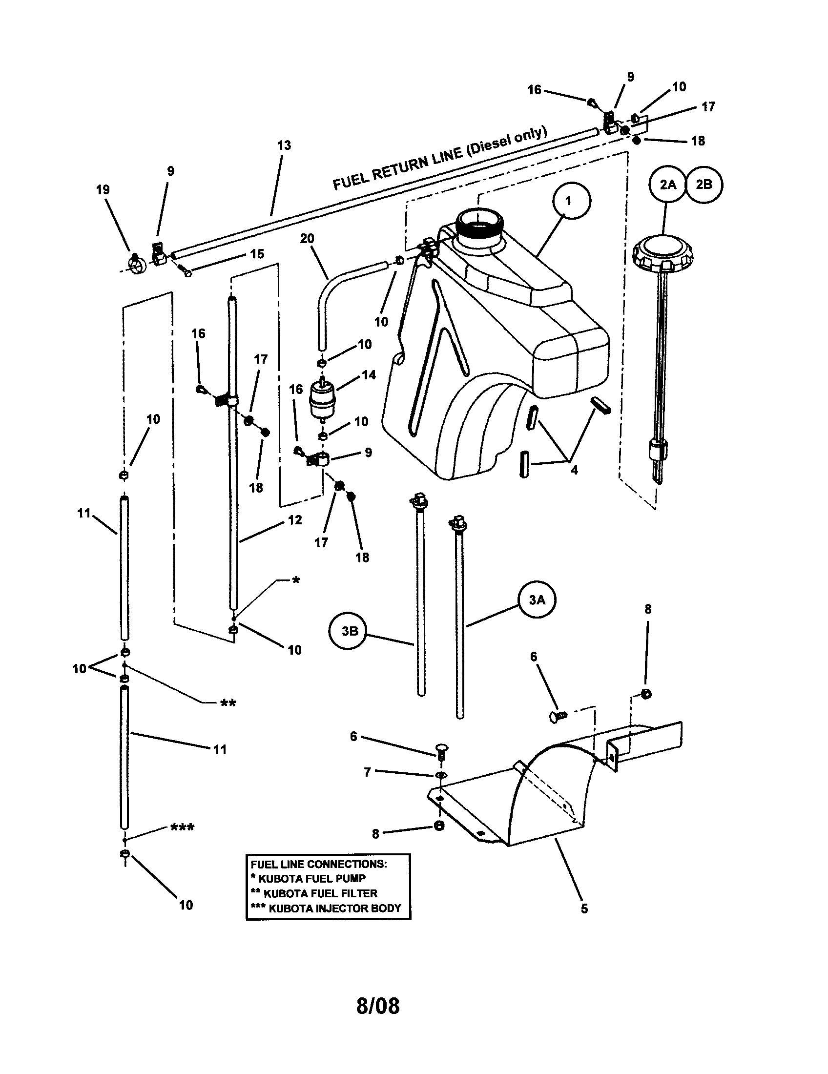 Snapper ZF5201M fuel tank diagram