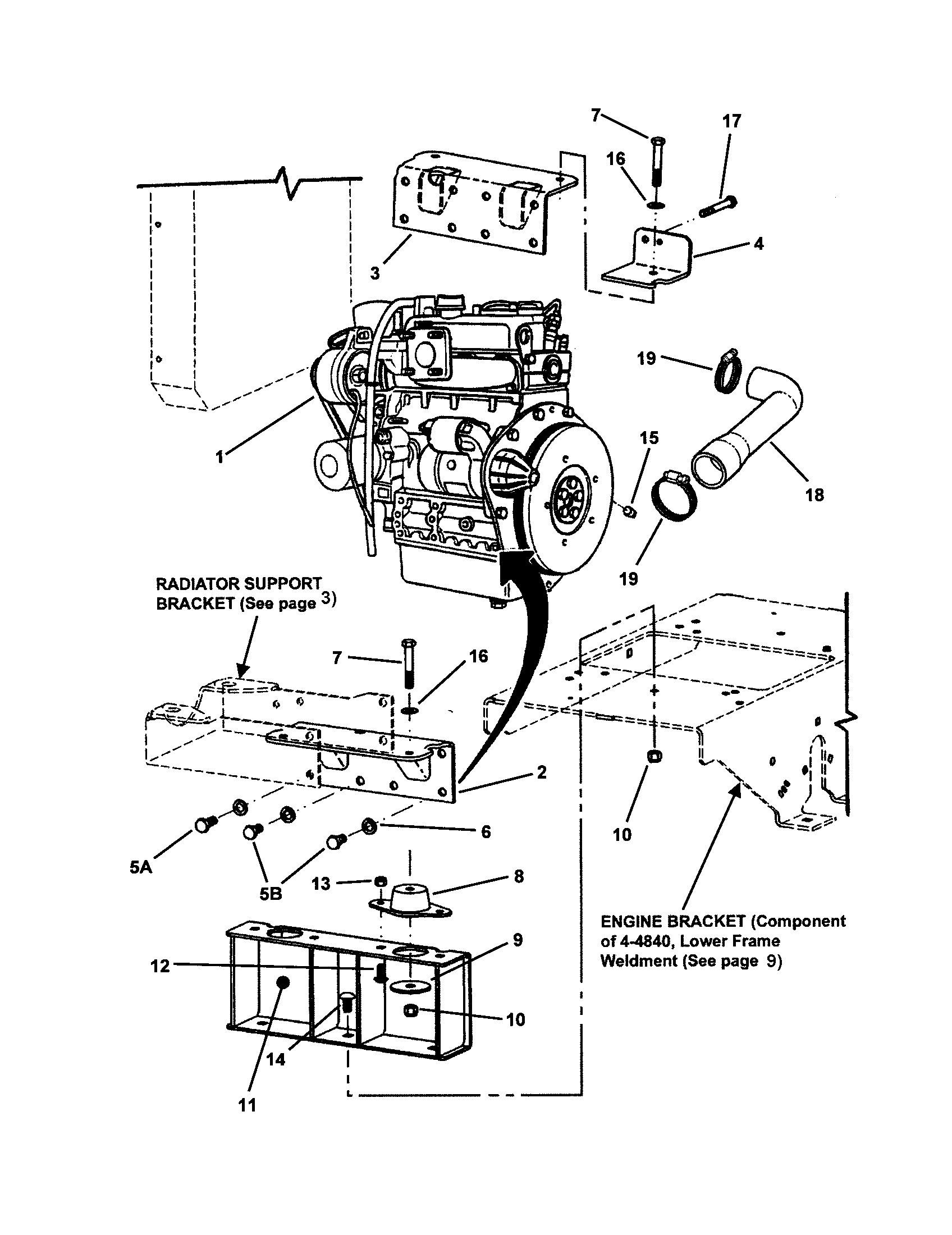 Snapper ZF5201M engine/engine mount diagram
