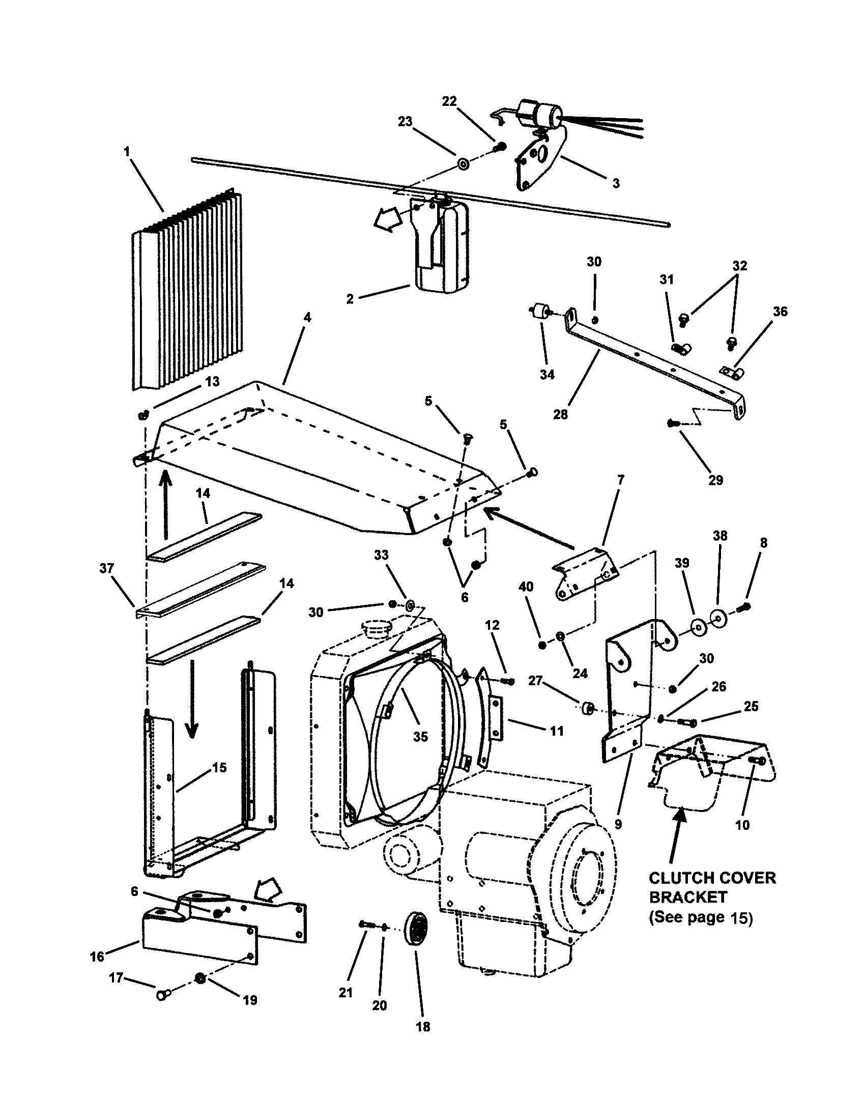Snapper ZF5201M engine hood/radiator diagram
