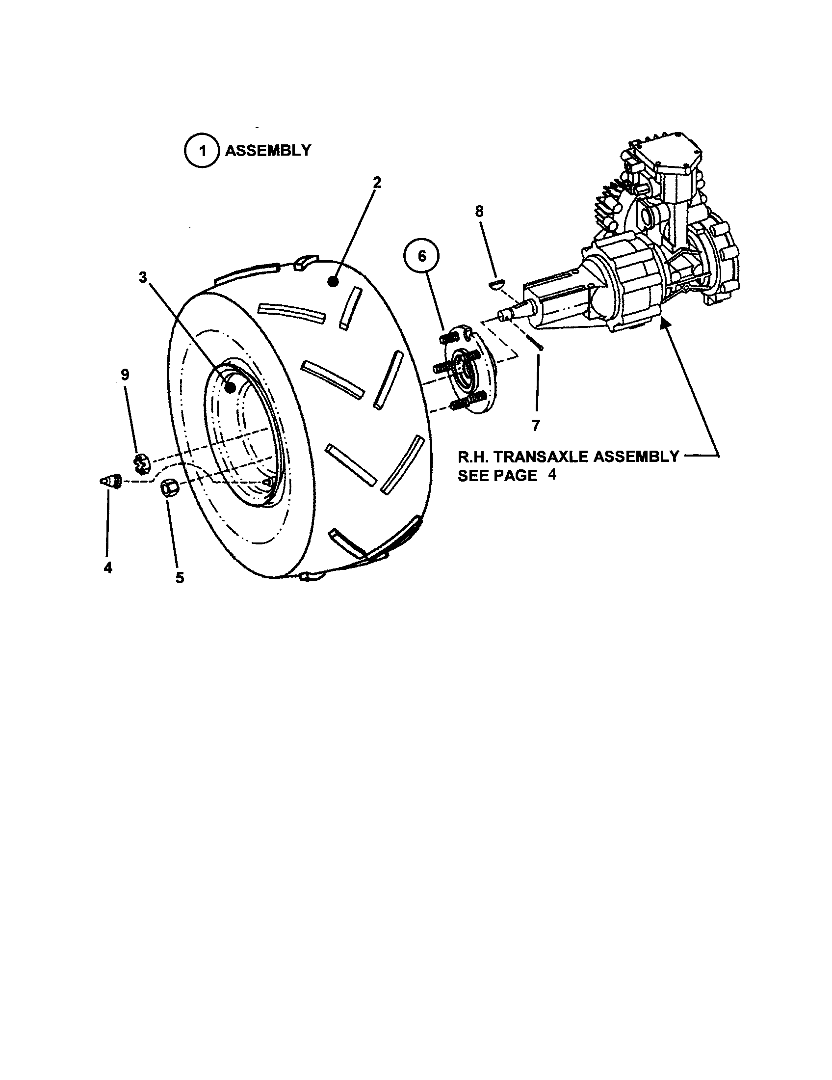 Snapper ZF5201M drive tire/wheel diagram