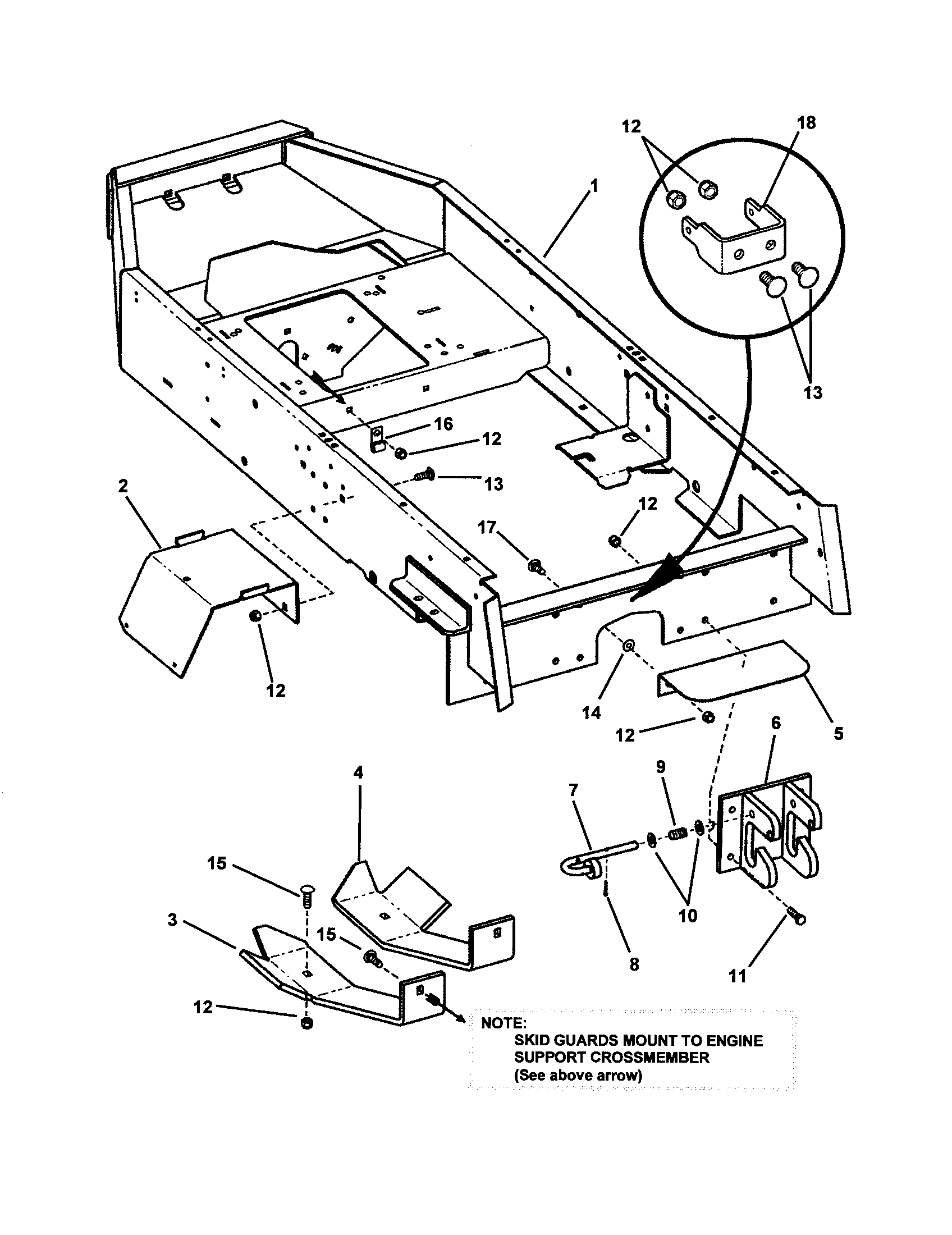 Snapper ZF5201M lower chassis diagram