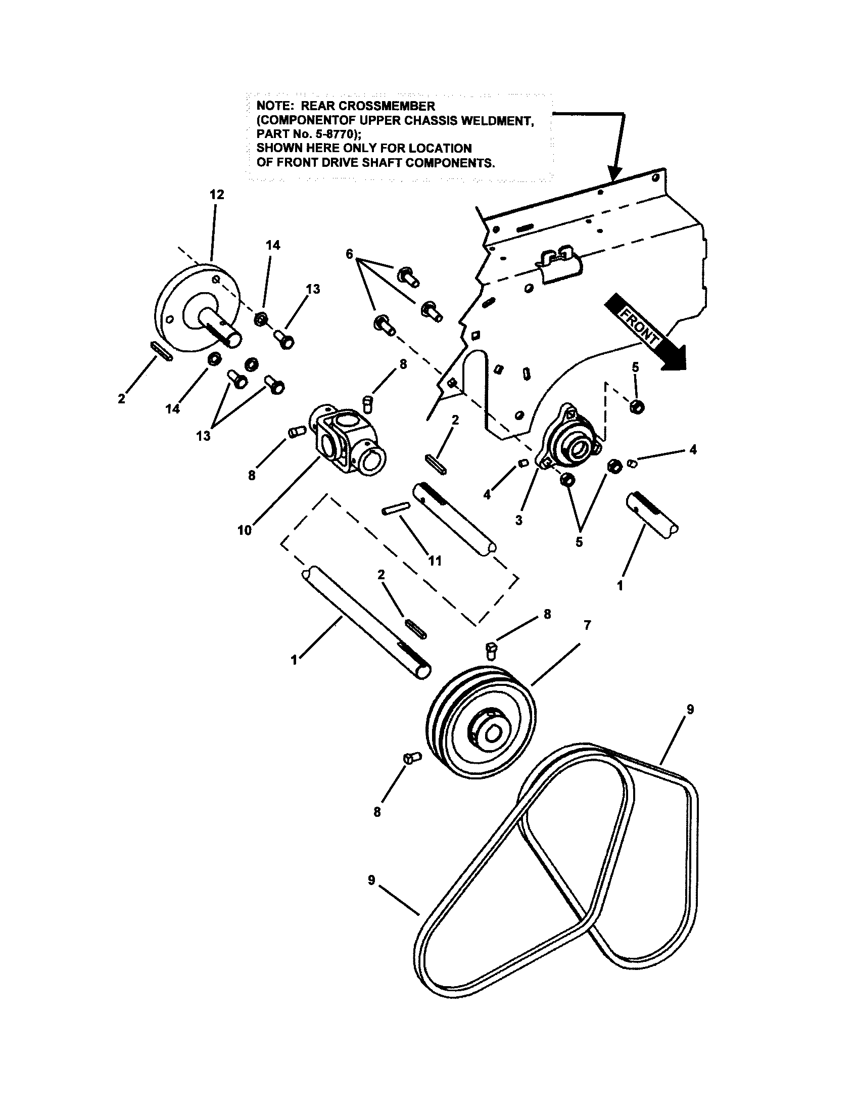 Snapper ZF5201M front drive shaft diagram