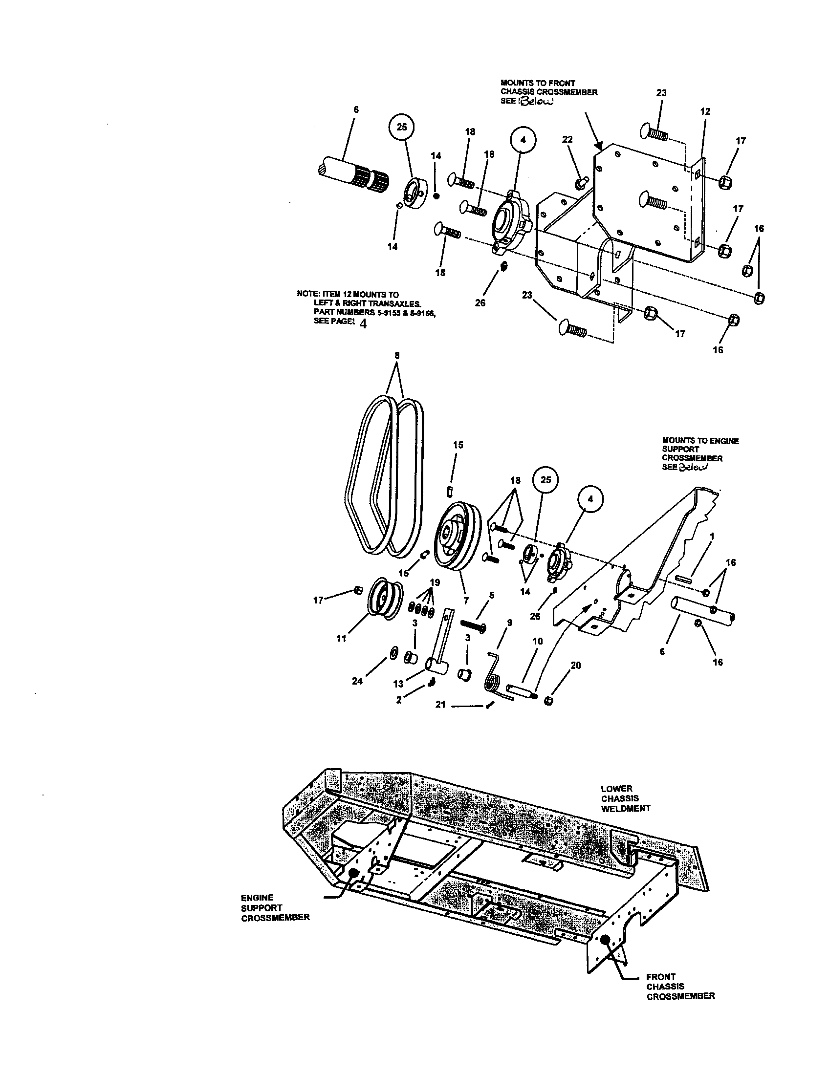 Snapper ZF5201M deck driveshaft diagram