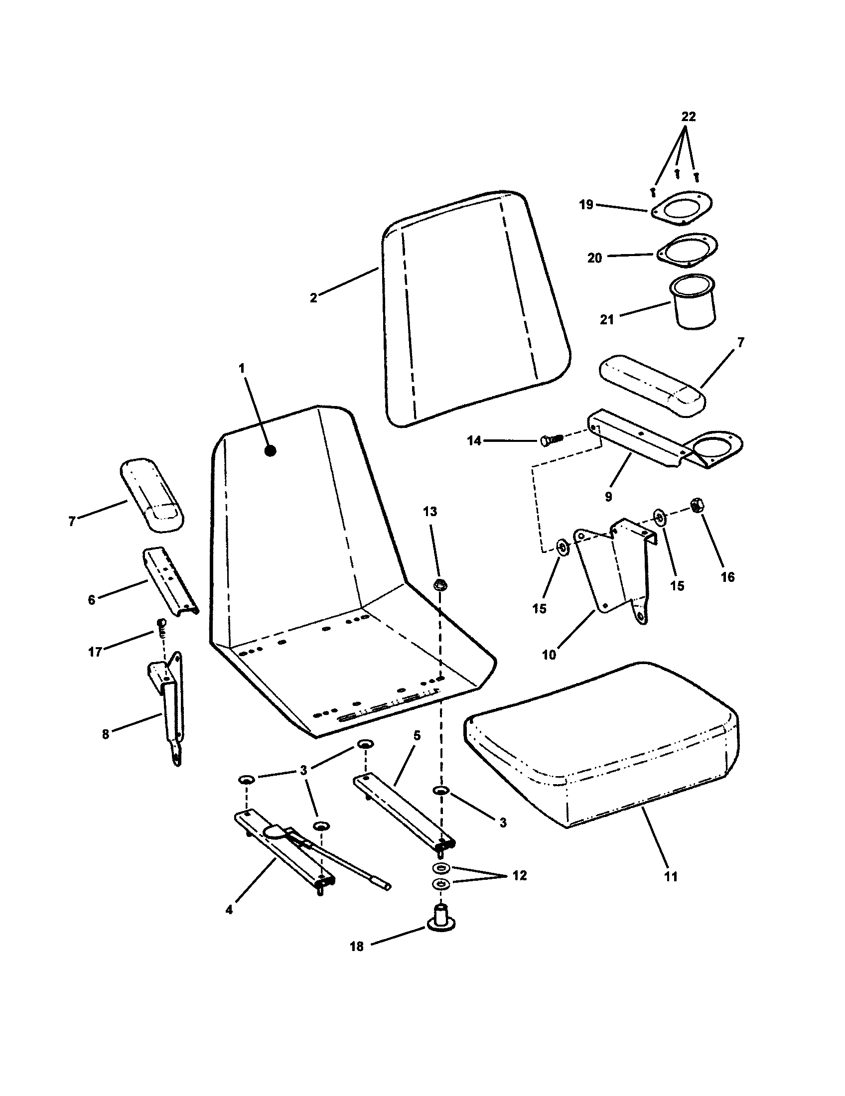 Snapper ZF5201M seat diagram