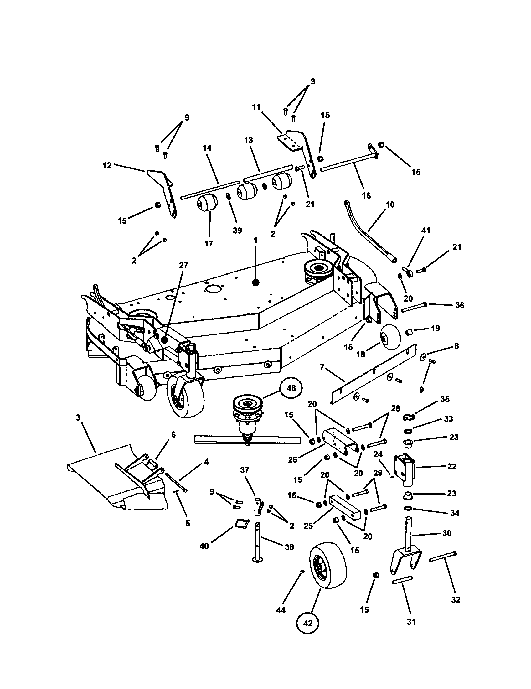 Snapper ZF5201M 52' mower deck diagram