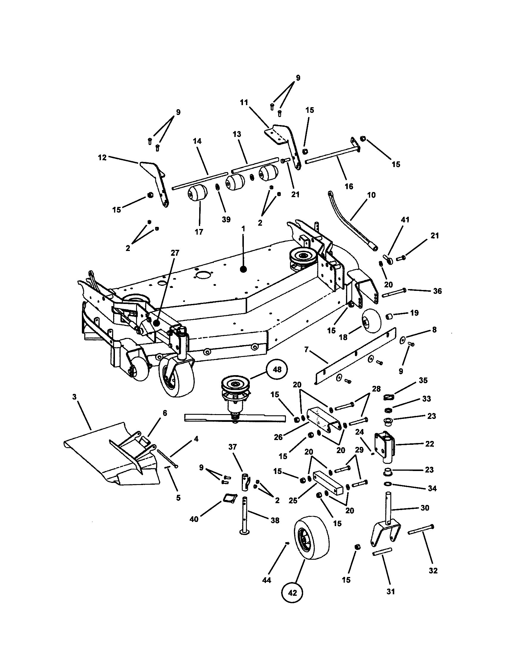 Snapper ZF5201M 61" mower deck diagram
