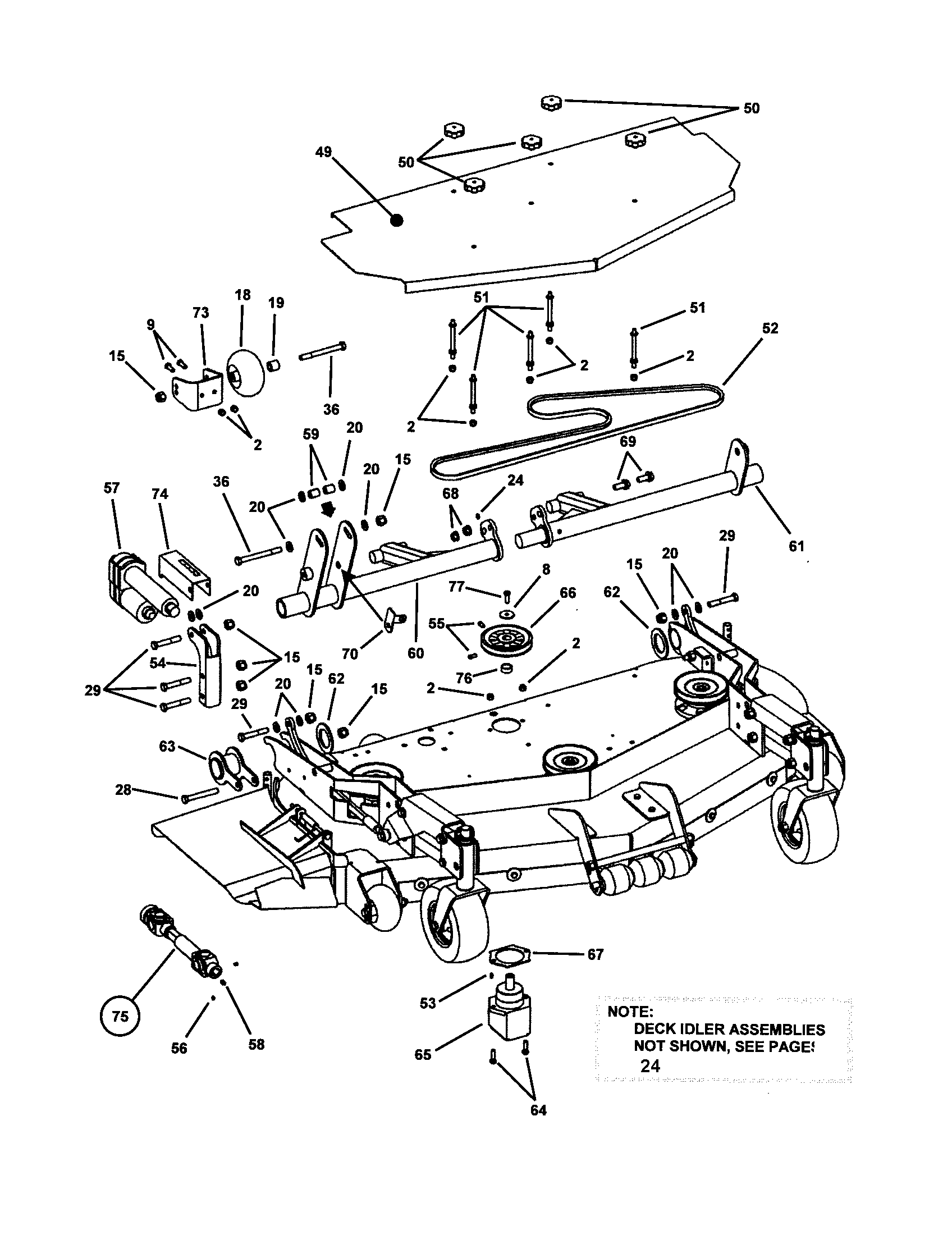 Snapper ZF5201M 61" mower deck diagram