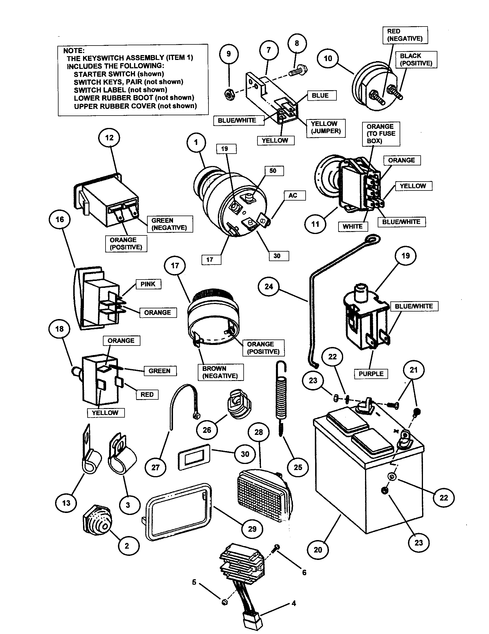 Snapper ZF5201M electrical (except wiring) diagram
