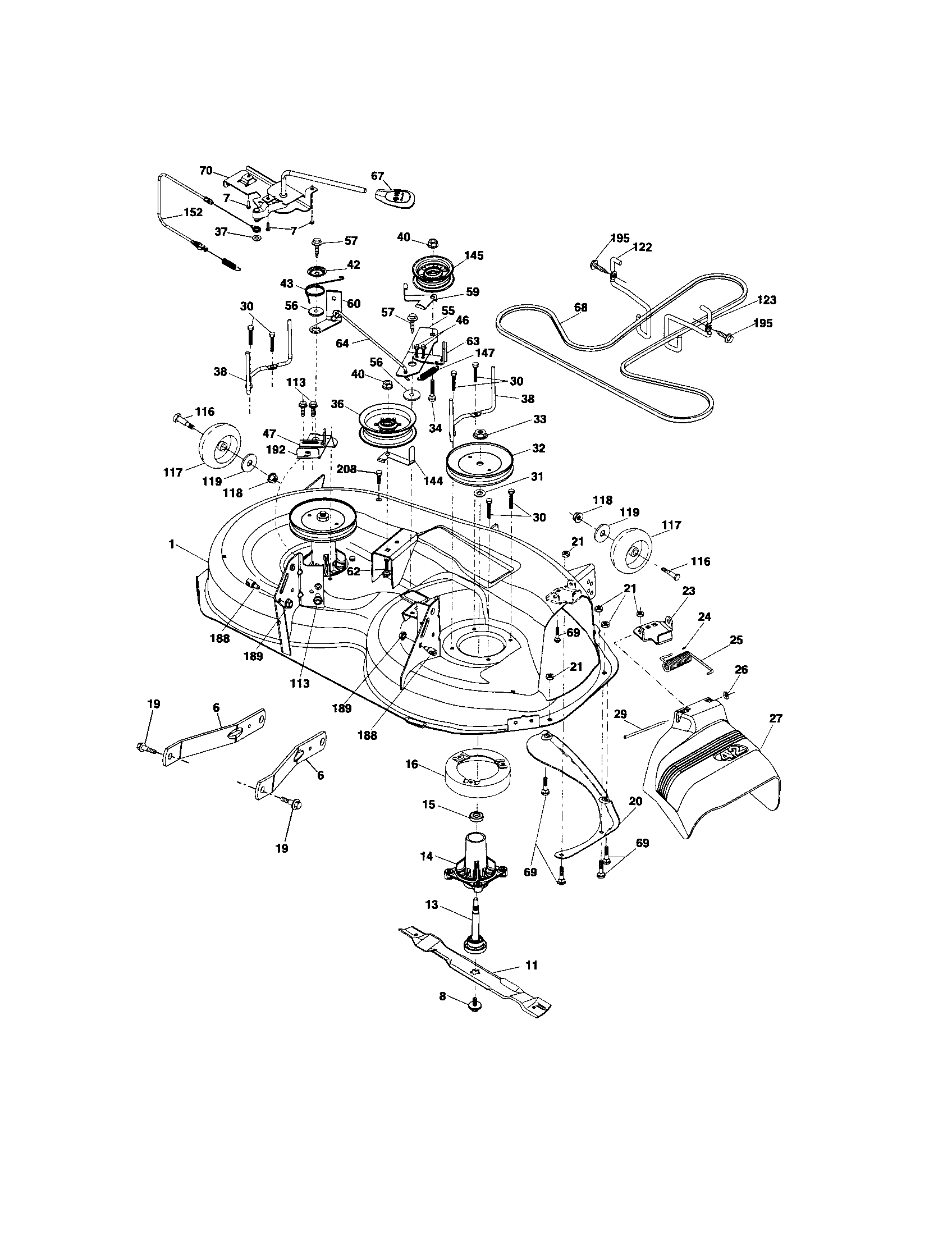 Craftsman 917288123 mower deck diagram