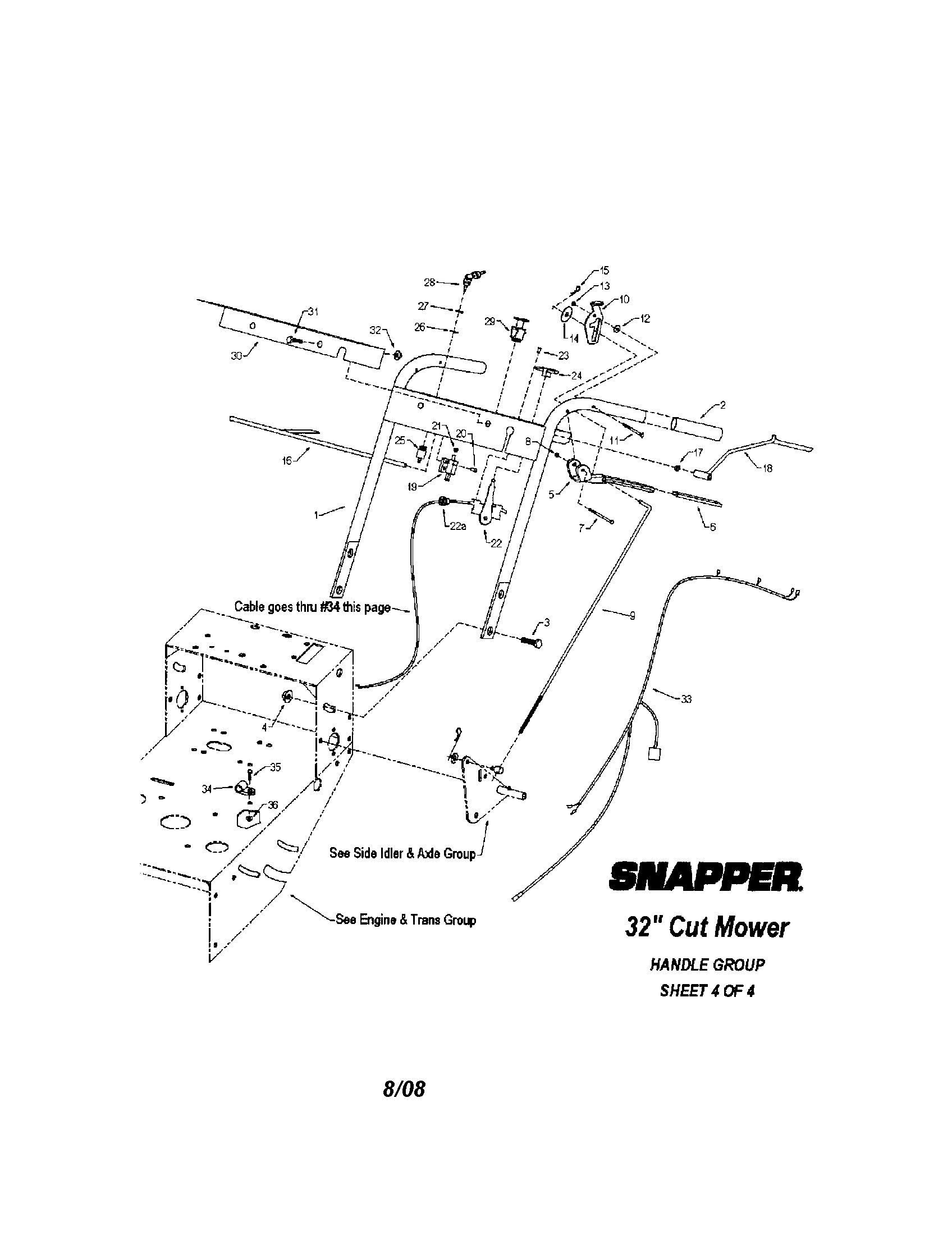 Snapper SGV13320KW handle diagram