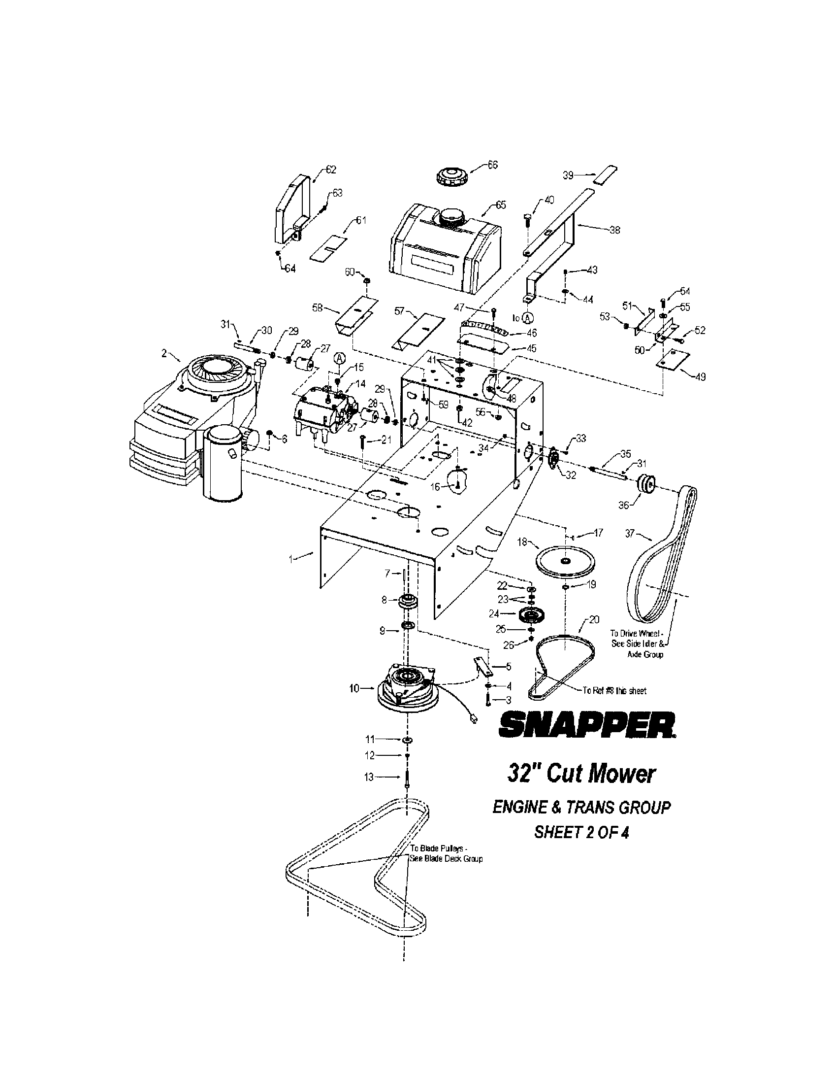 Snapper SGV13320KW engine/trans diagram