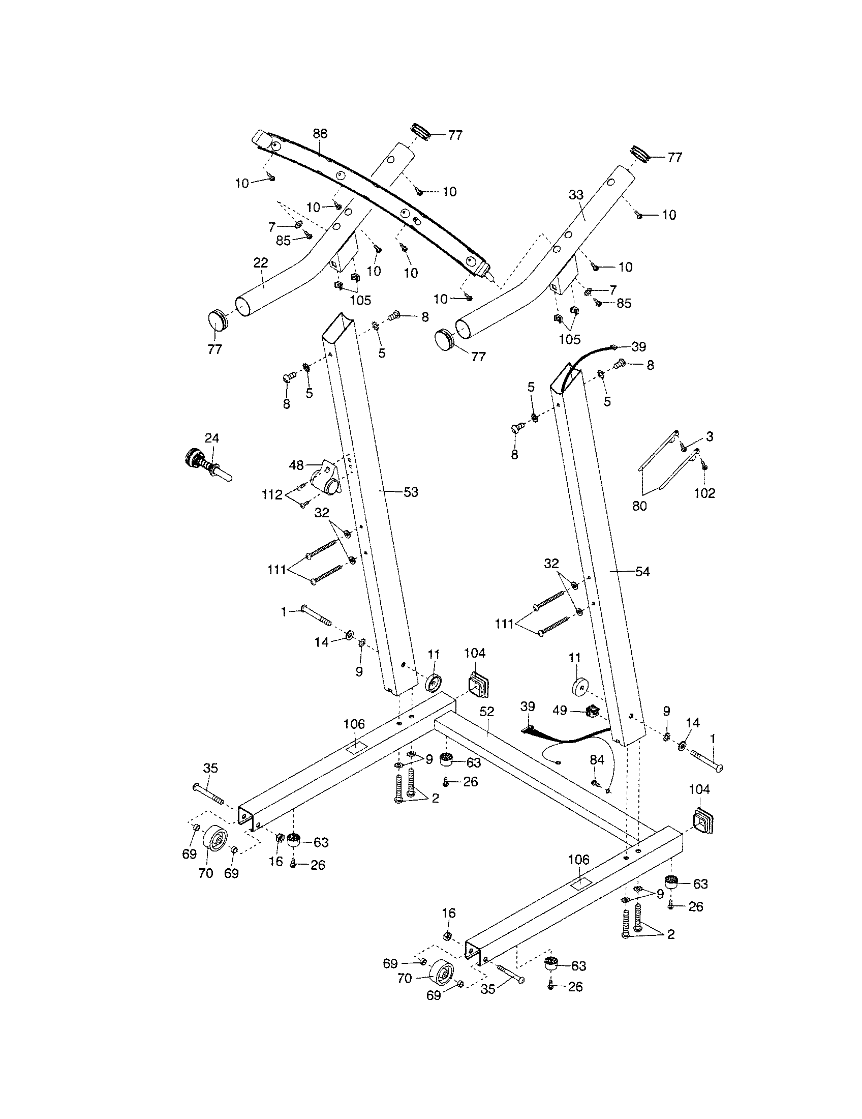 Proform 831248030 uprights/base diagram