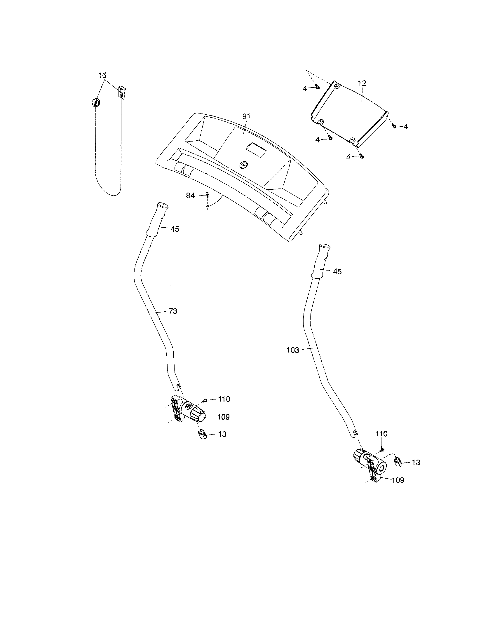 Proform 831248030 handrails/console diagram