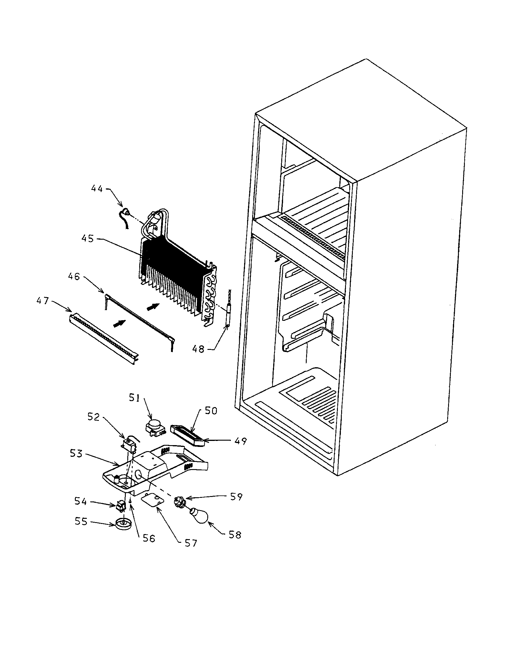 Kenmore 56461040 evaporator/duct diagram