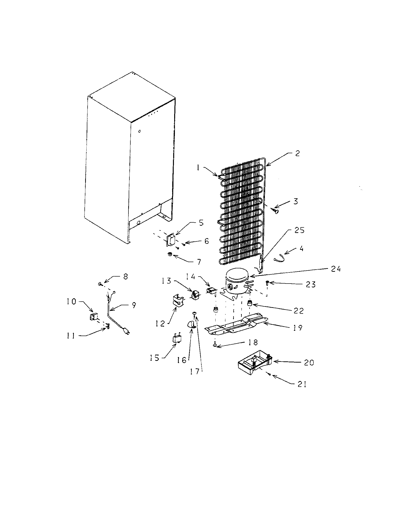 Kenmore 56461040 condenser/compressor diagram