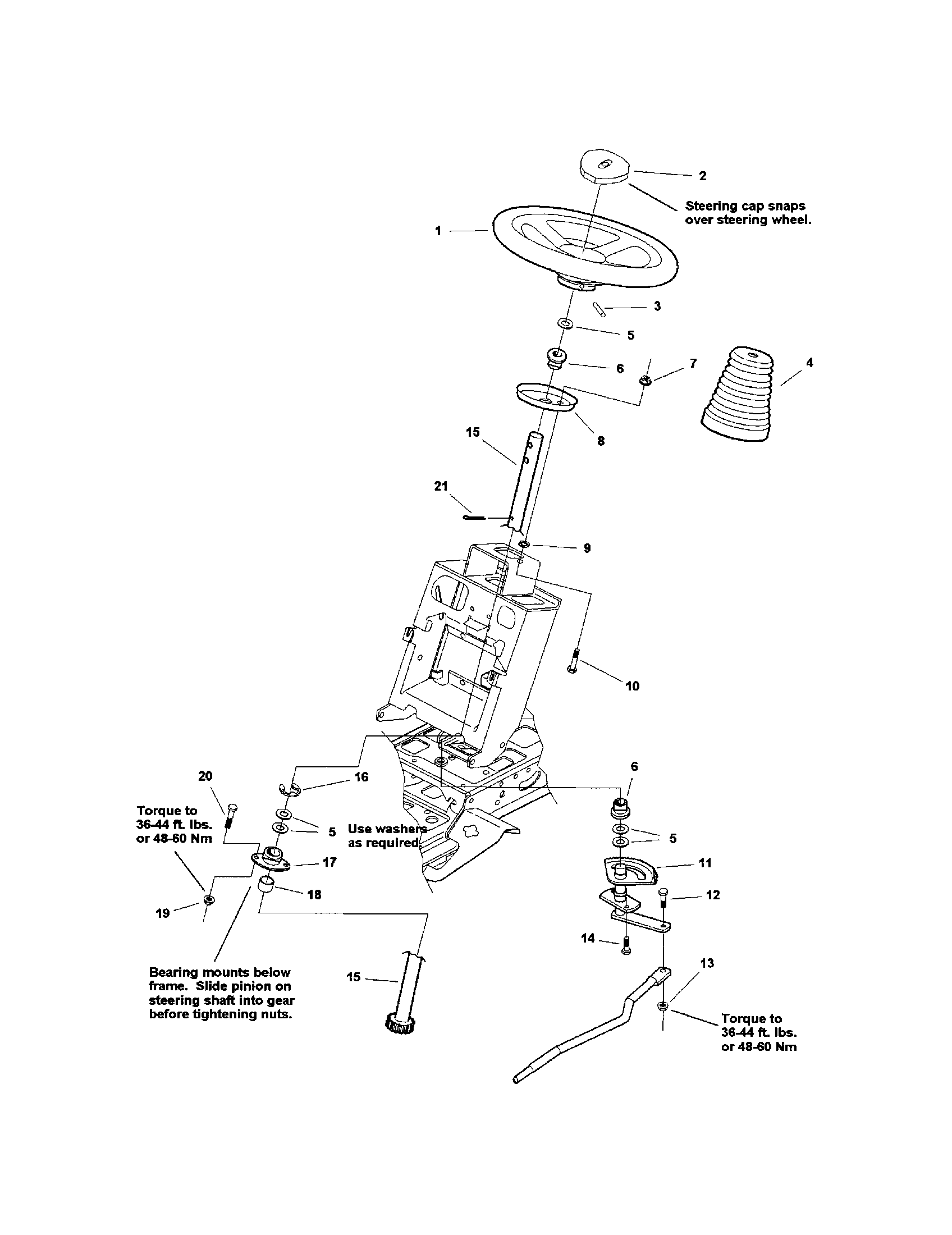 Snapper YT2050 (2690109) steering/manual snapper diagram