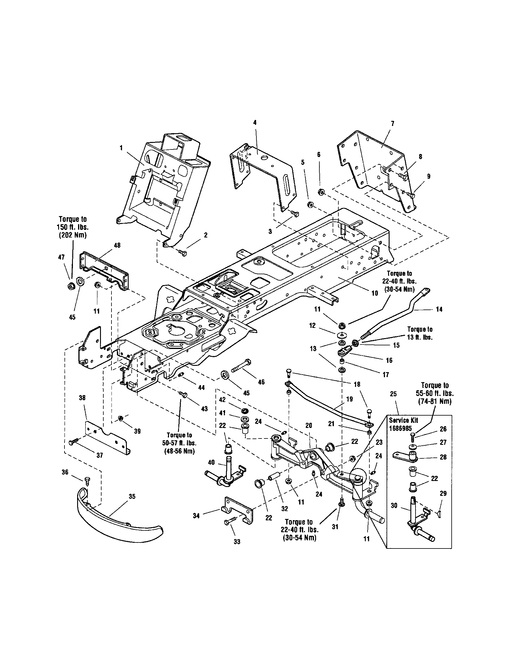 Snapper YT2050 (2690109) frame diagram