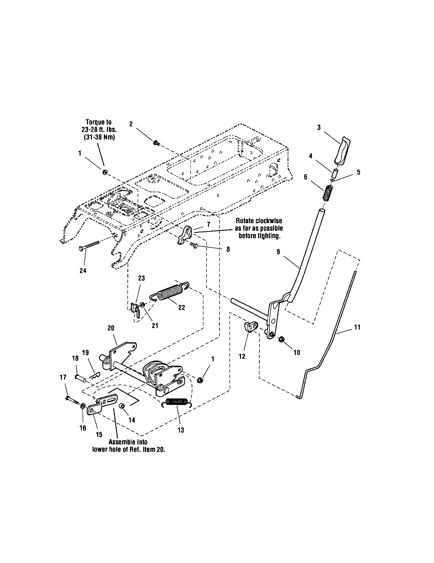 Snapper YT2050 (2690109) lift-attachment manual diagram