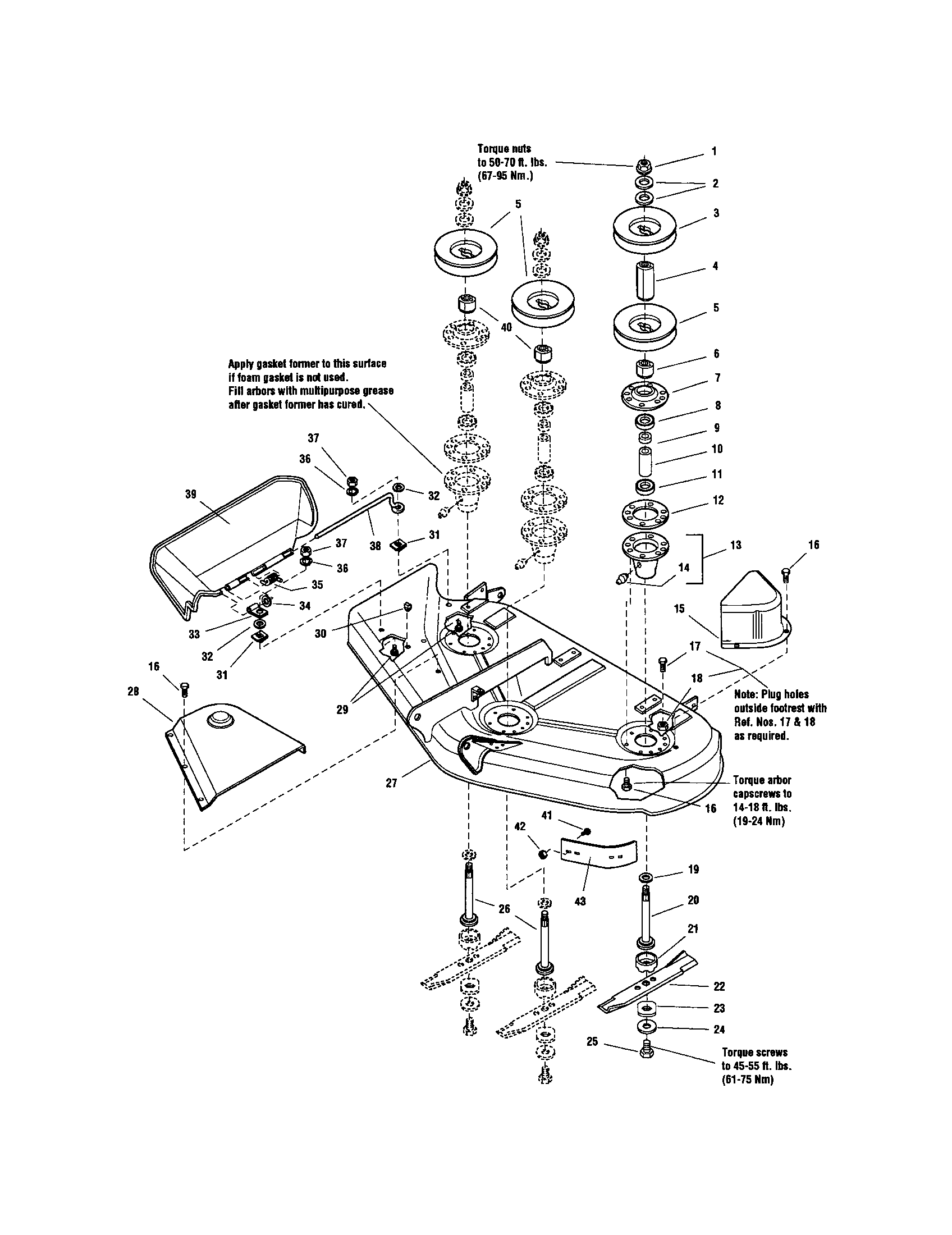 Snapper YT2050 (2690109) housing & arbor grp-44" diagram