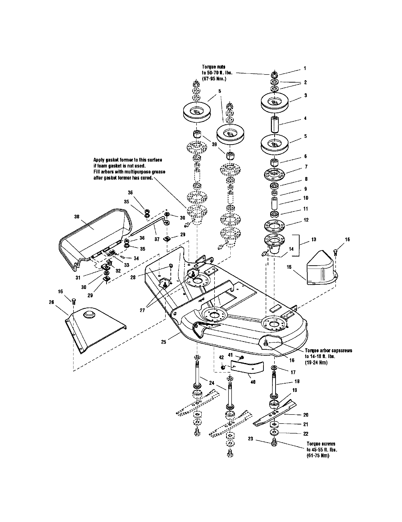 Snapper YT2050 (2690109) housing & arbor grp-50" diagram