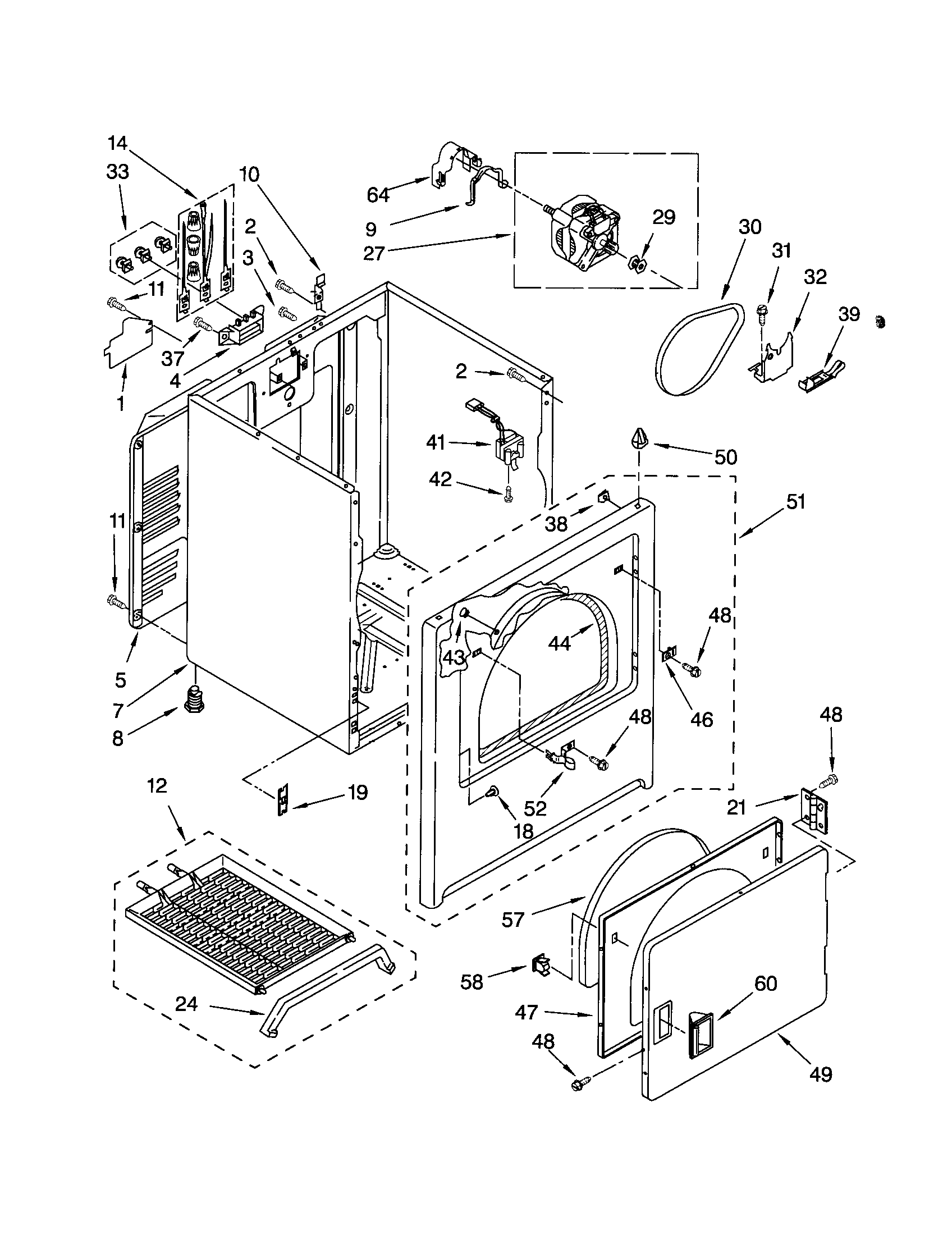 Kenmore 11062854101 cabinet diagram