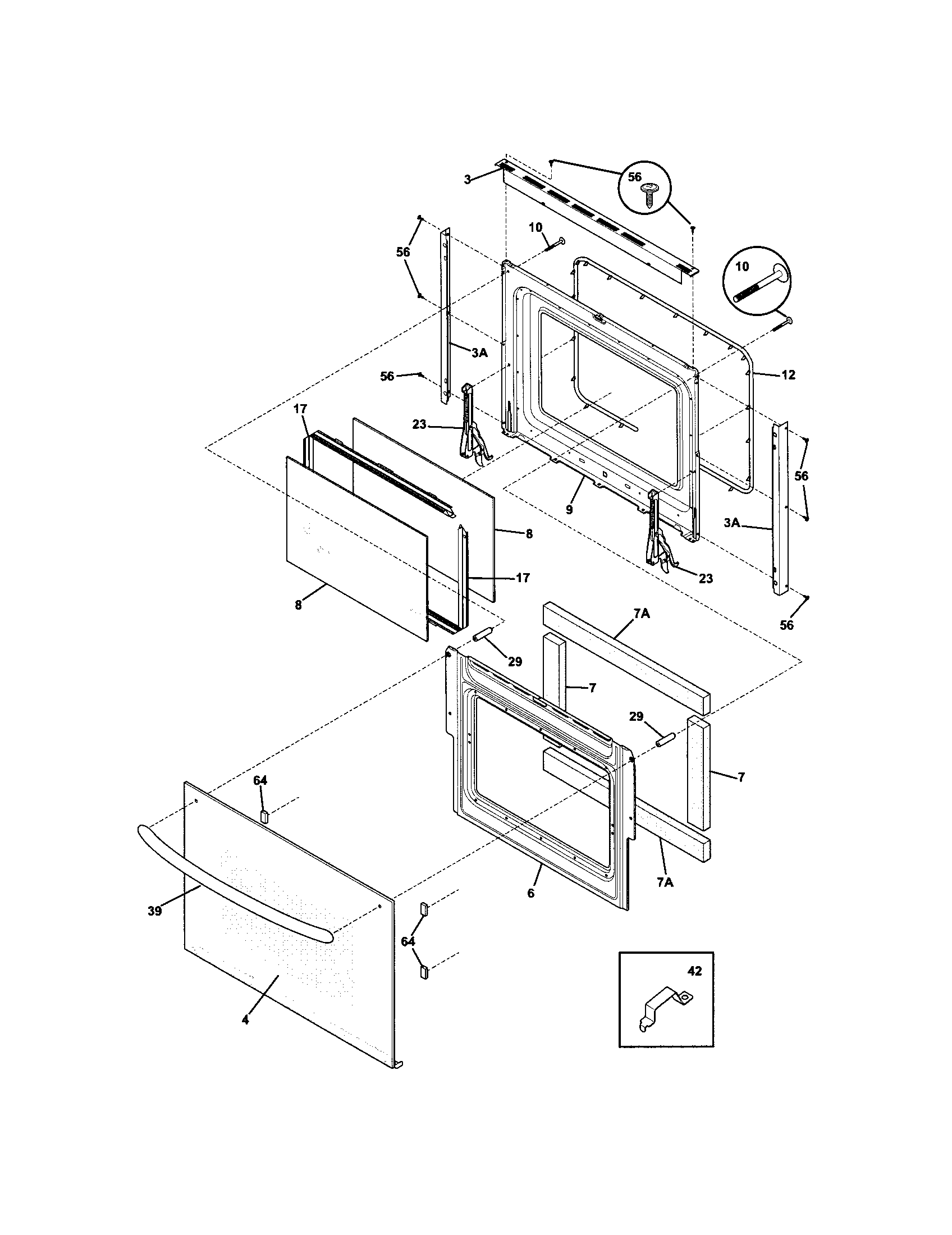 Frigidaire GLGS389FSE door diagram