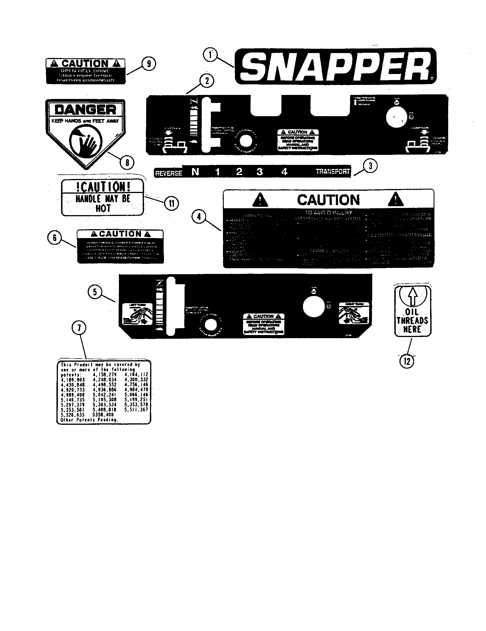 Snapper SPP140KW decals diagram