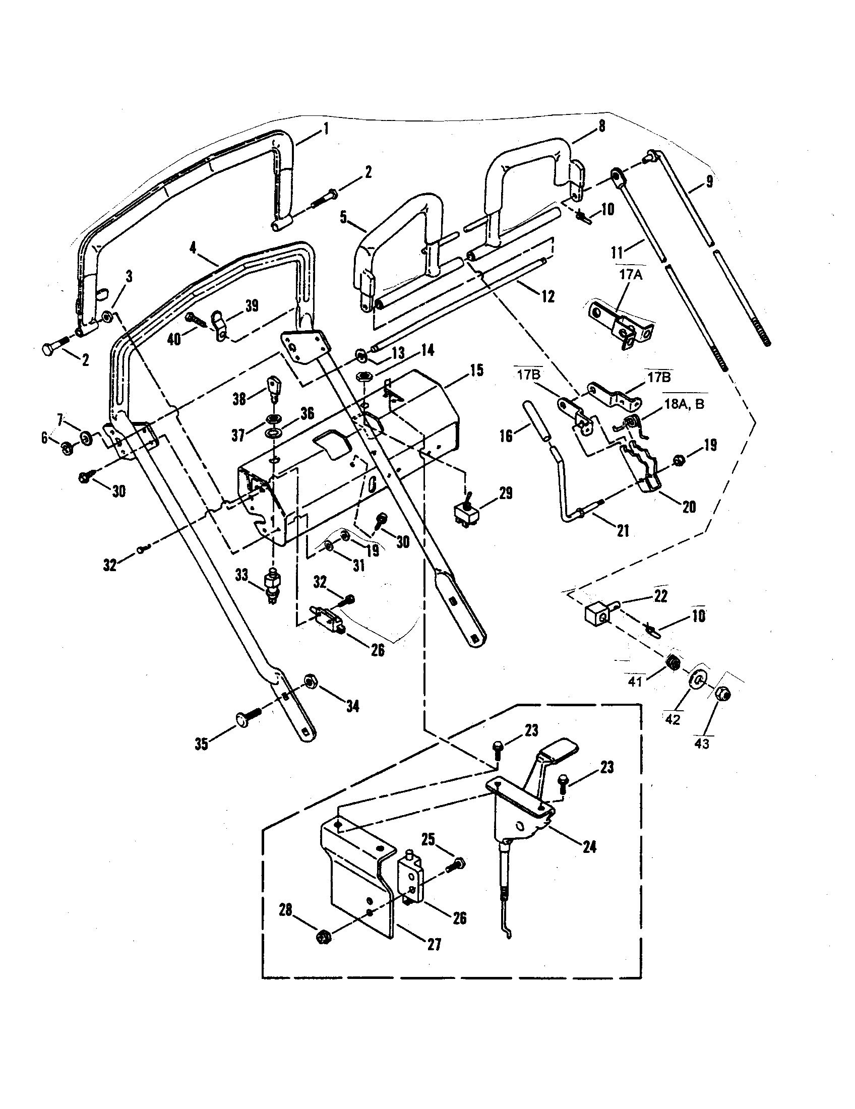 Snapper SPP140KW loop handle/control diagram