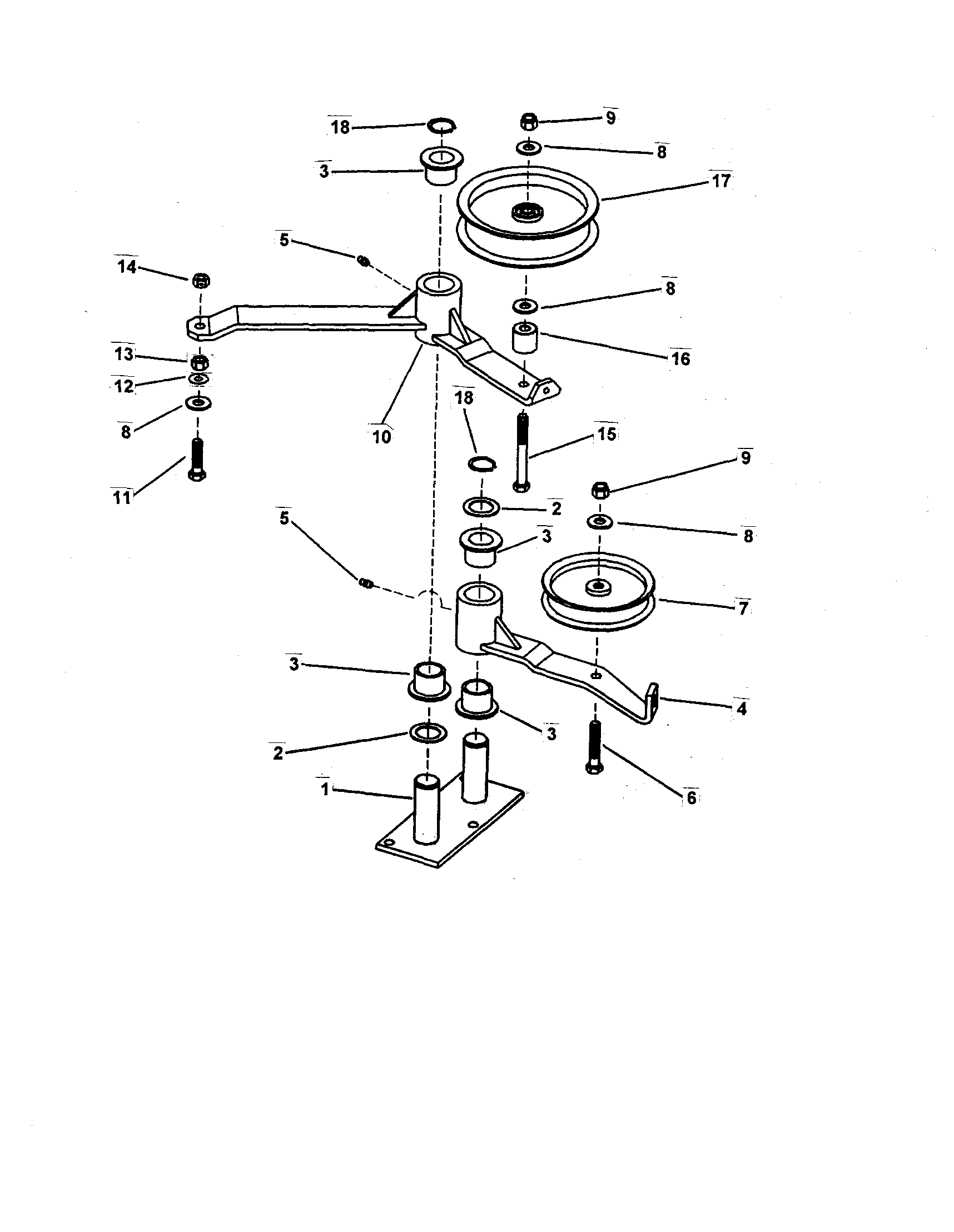 Snapper SPP140KW deck idler (52" deck) diagram