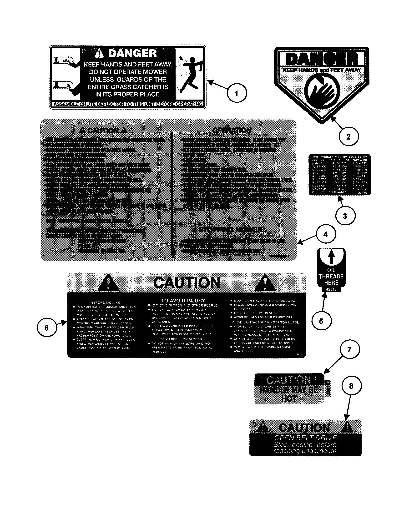Snapper SPA520-SERIES 0 decals diagram