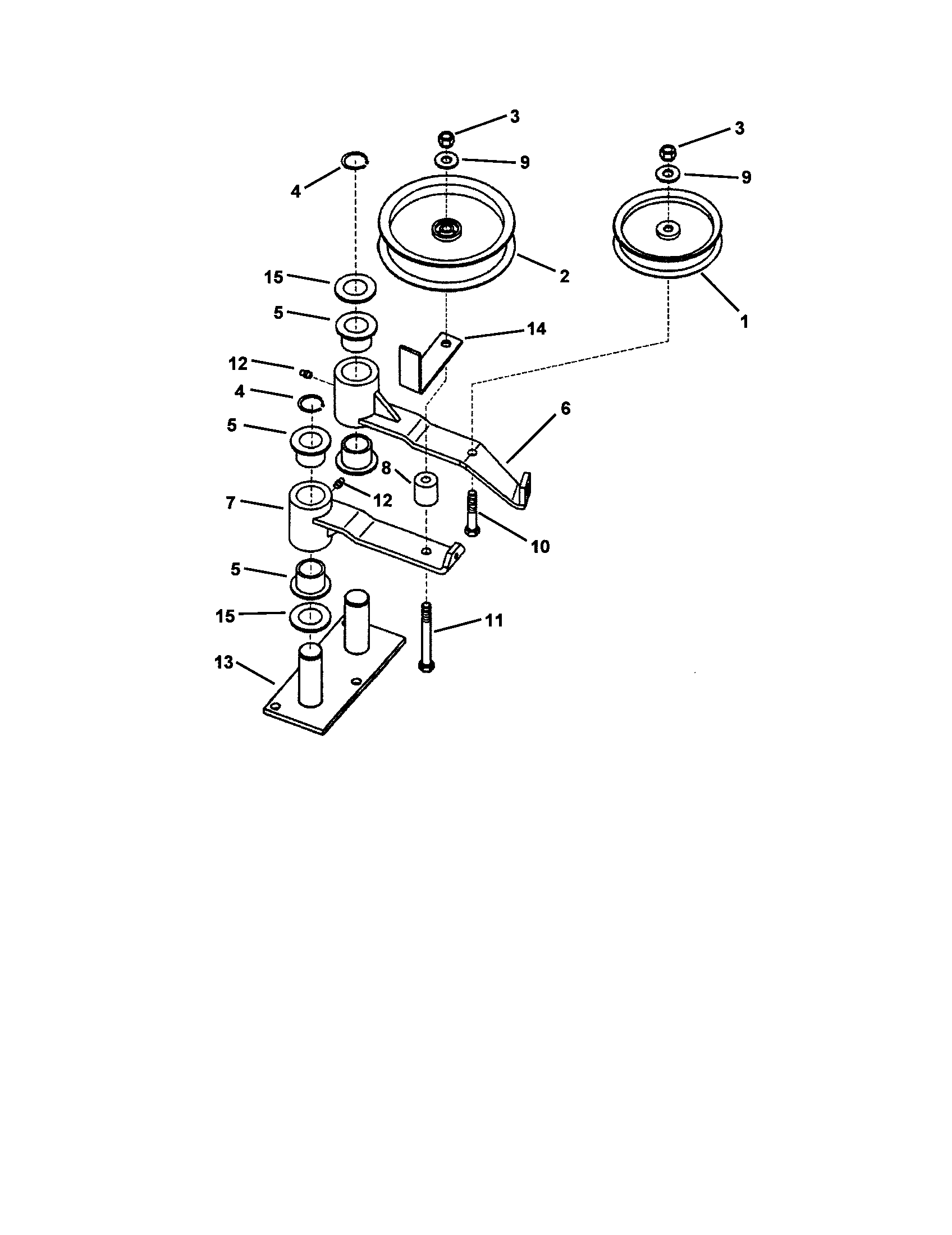 Snapper SPA520-SERIES 0 48" & 61" deck idler diagram
