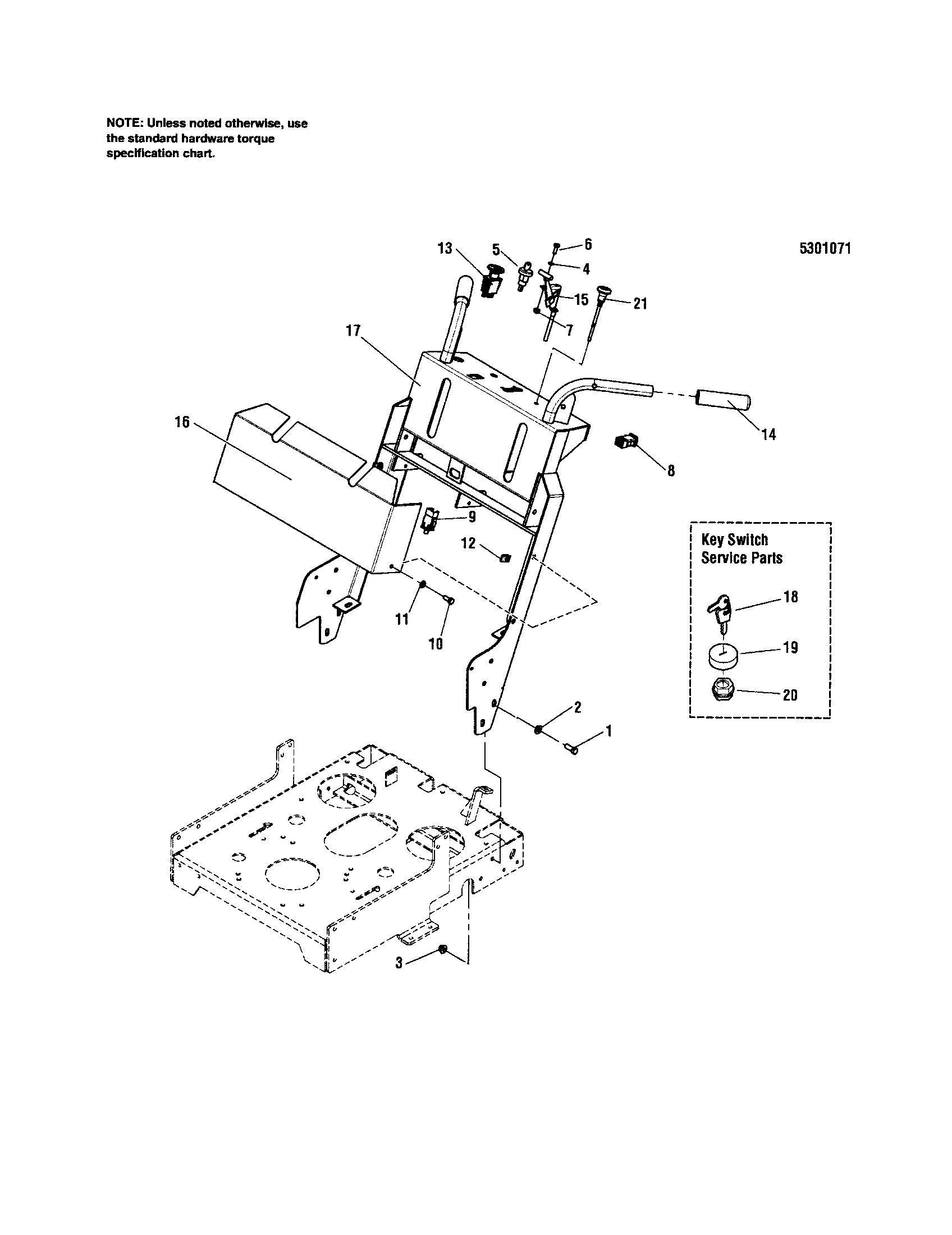 Snapper 5900700 handle bar/instrument control diagram