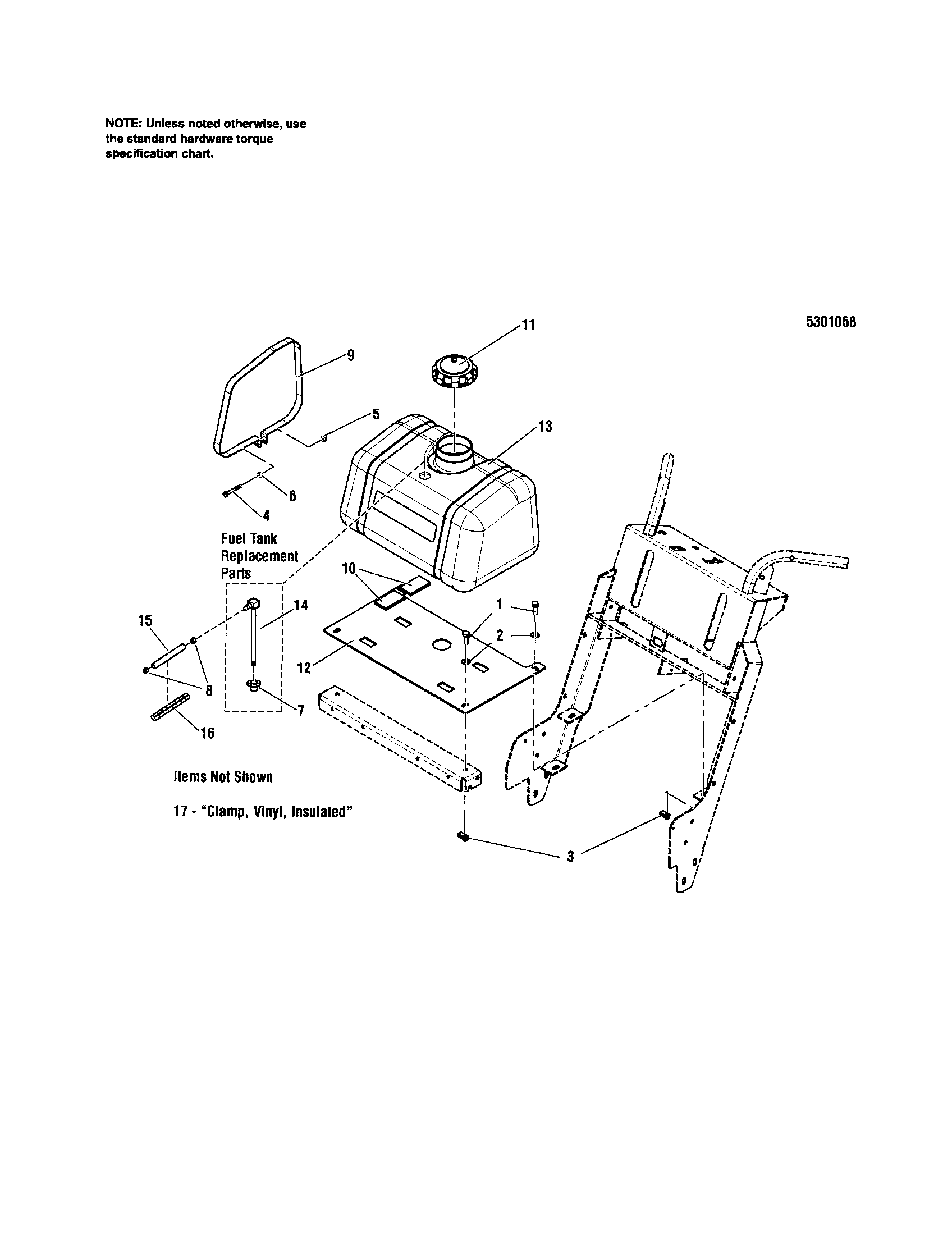 Snapper 5900700 fuel tank/mount diagram