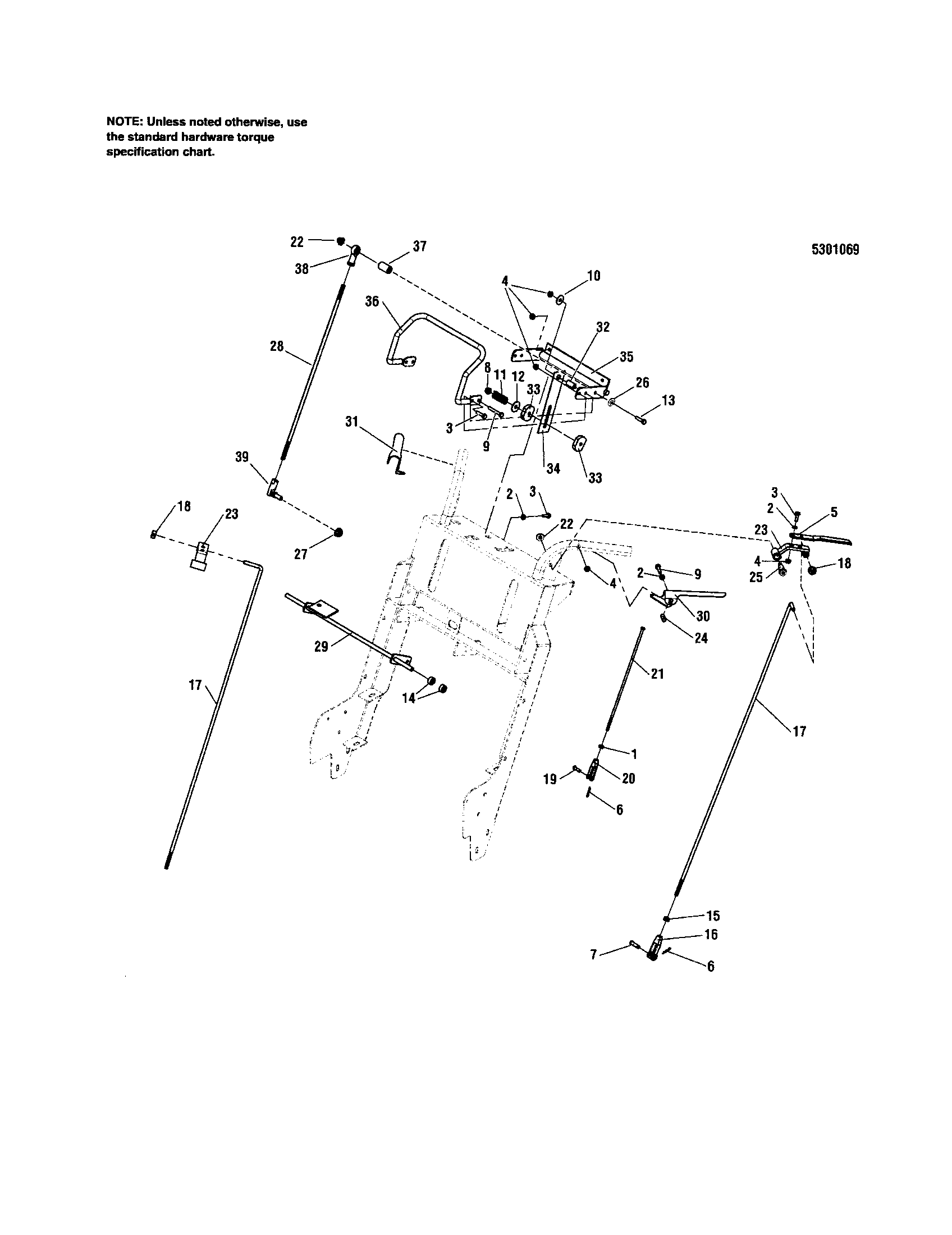 Snapper 5900700 motion control-upper diagram