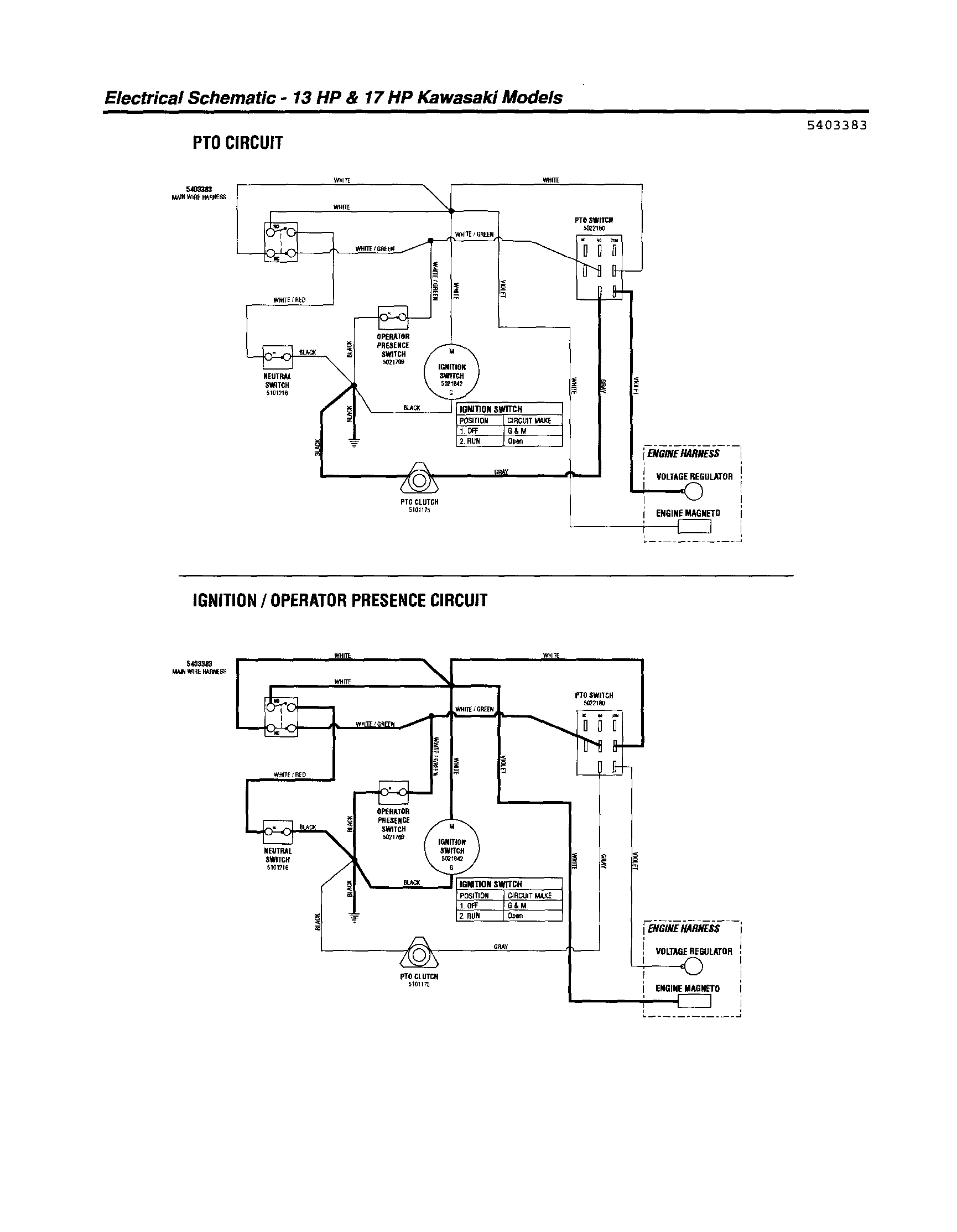 Snapper 5900700 electrical schematic diagram