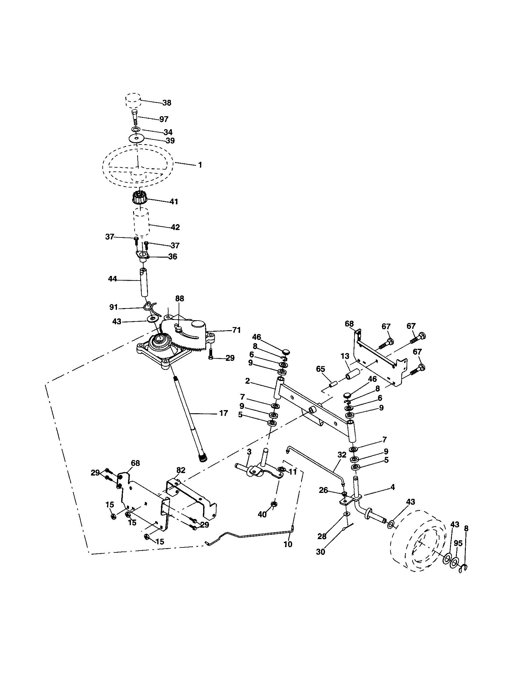 Craftsman 917256740 steering diagram